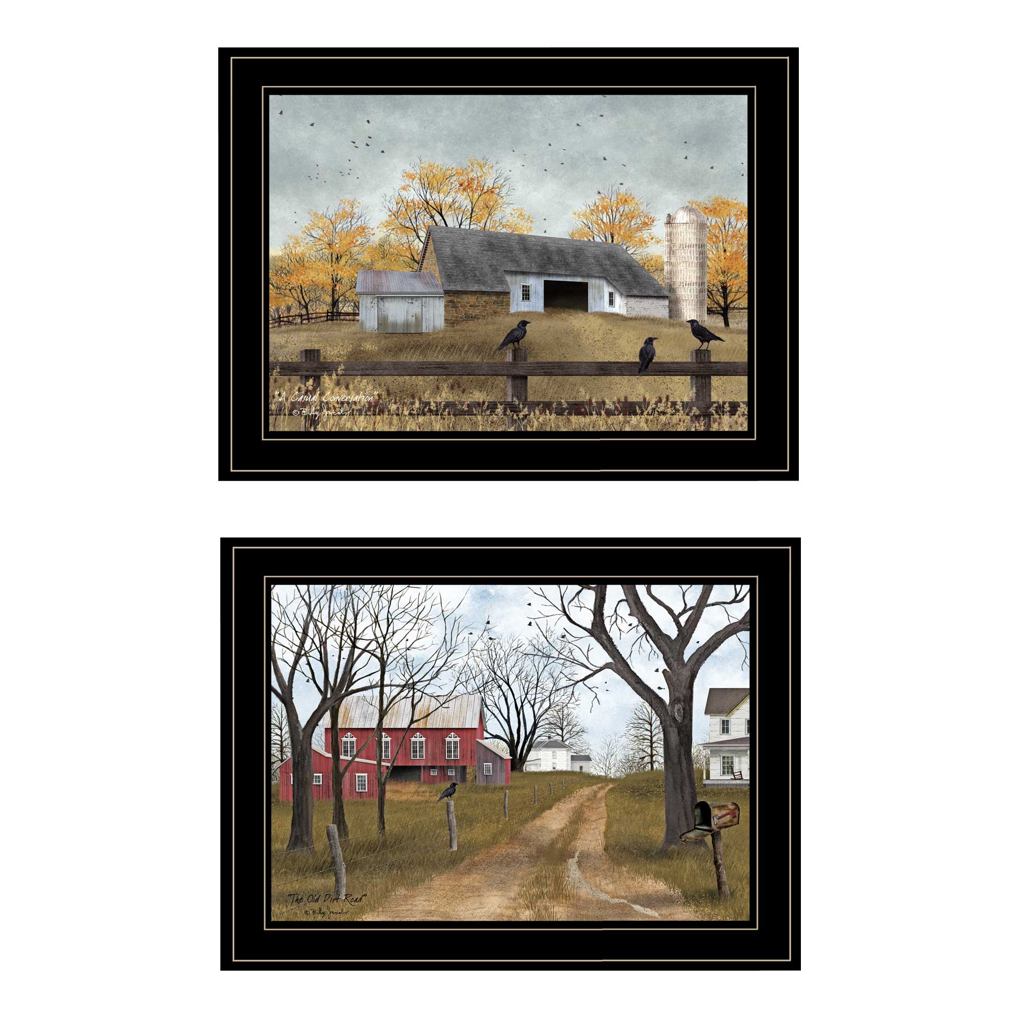 "Country Roads Collection" 2-Piece Vignette By Billy Jacobs, Black Frame--1