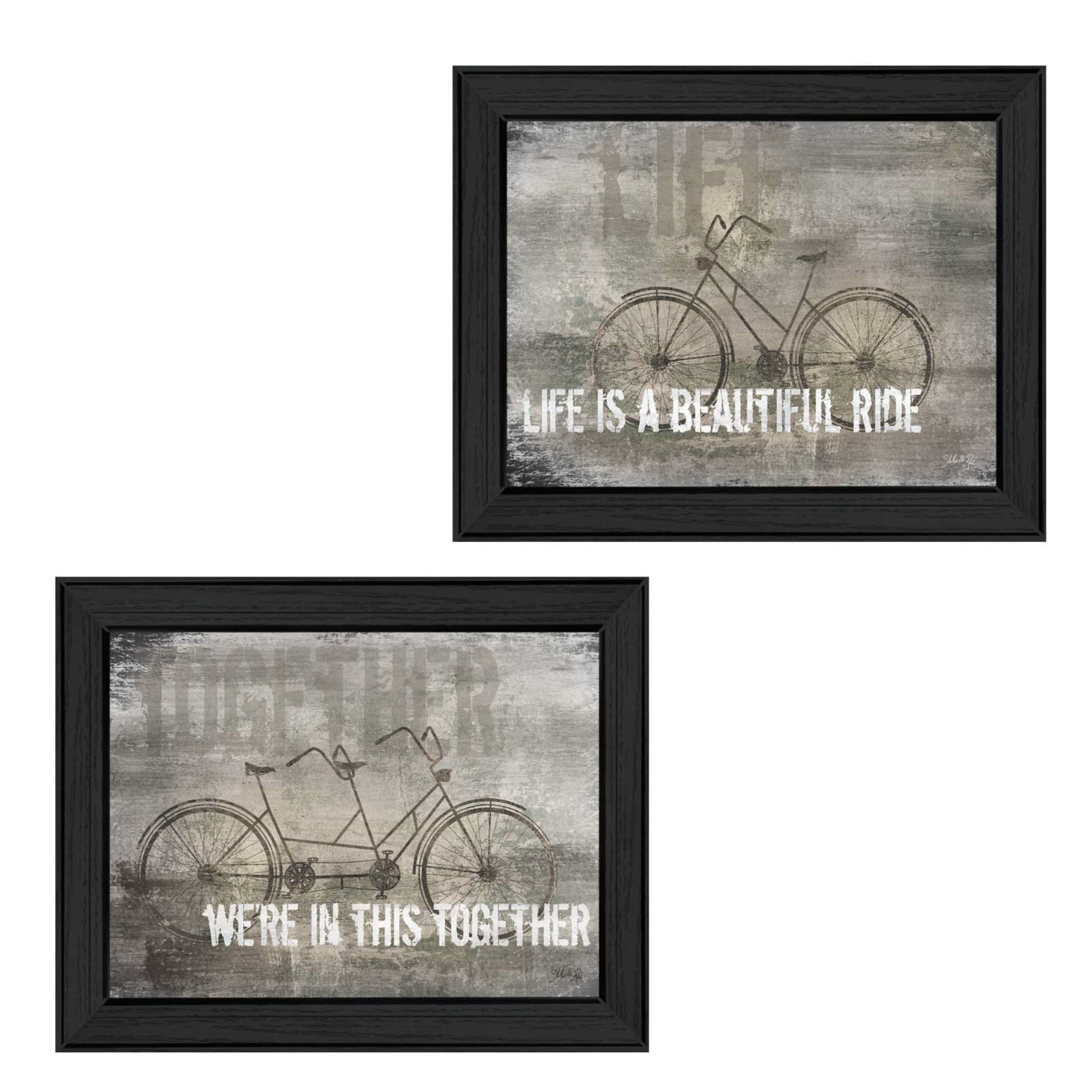 "In this Together Collection" 2-Piece Vignette By Marla Rae, Printed Wall Art, Ready To Hang Framed Poster, Black Frame--1