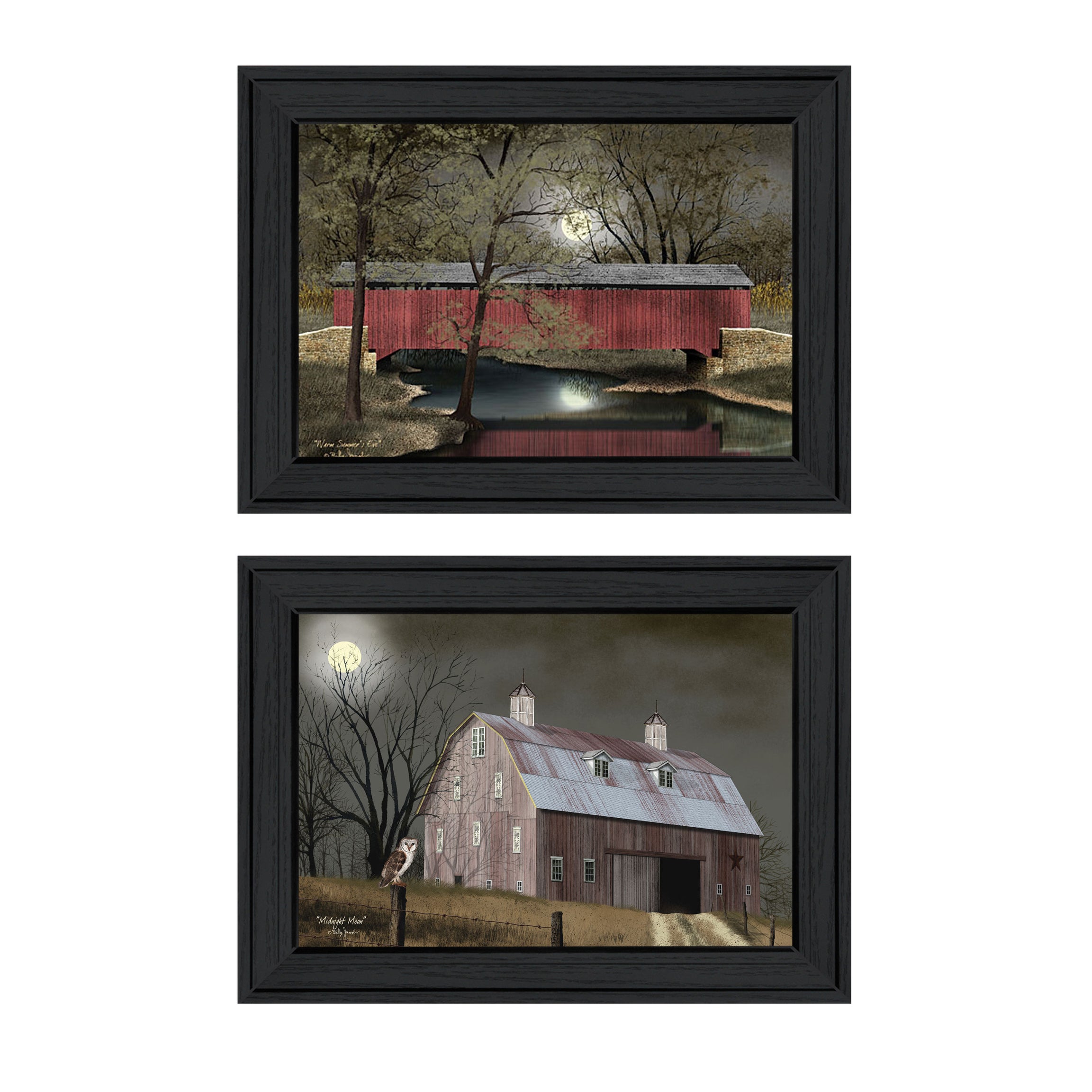 "Midnight Moon" 2-Piece Vignette By Billy Jacobs, Black Frame--1