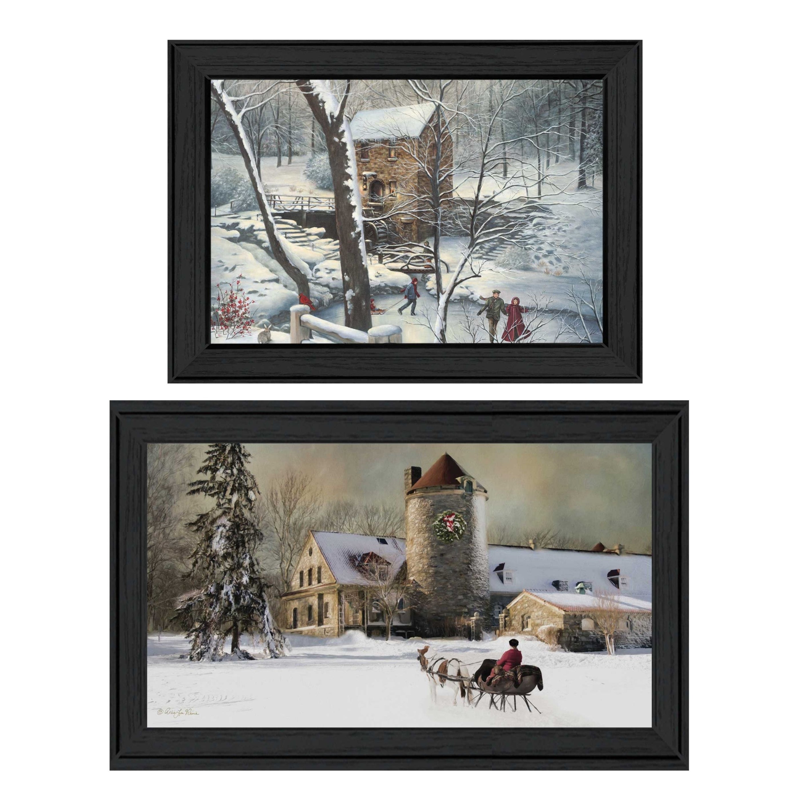 "Millhouse Vignette Collection" By R. Vieira and G. Turley, Printed Wall Art, Ready To Hang Framed Poster, Black Frame--1