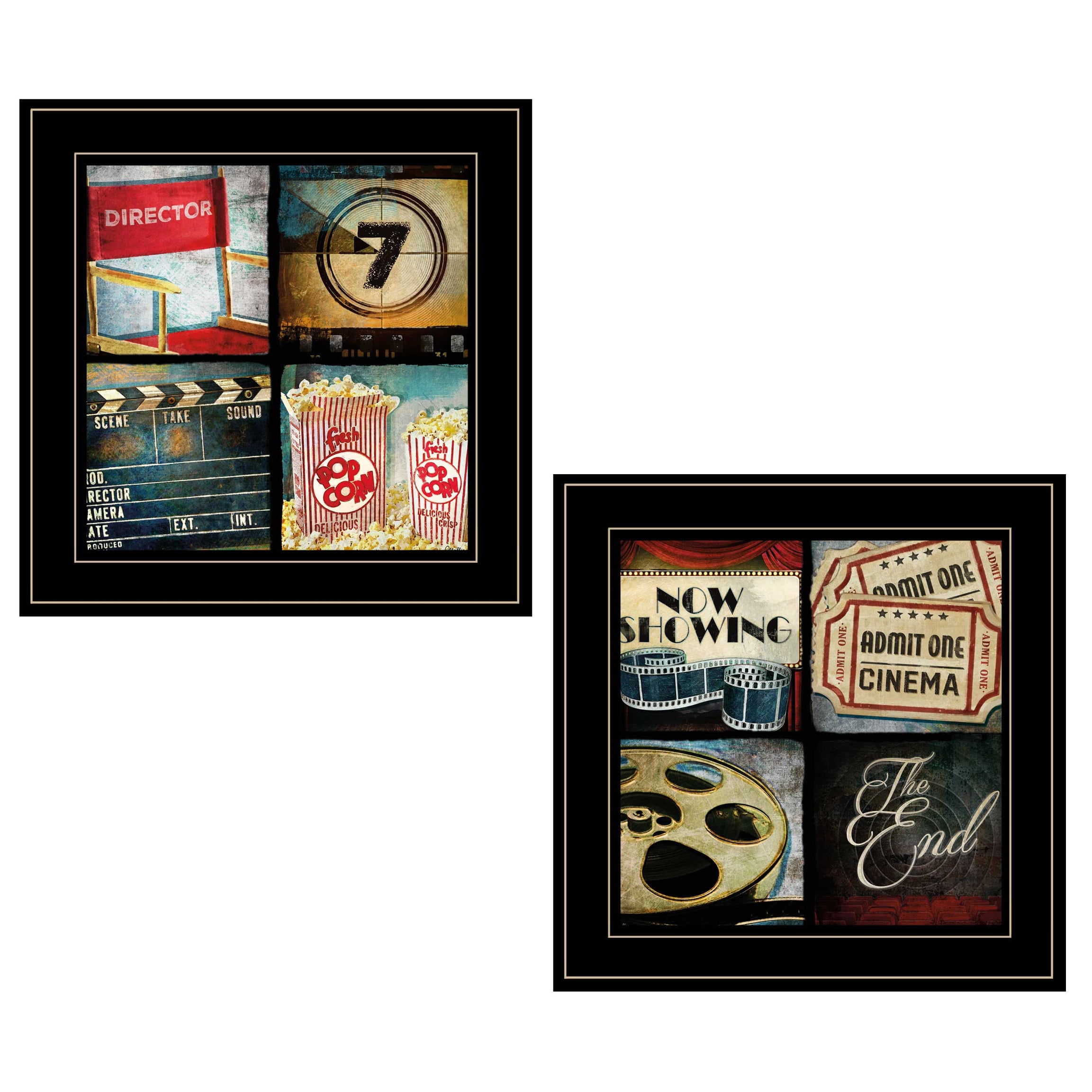 "At The Movies" 2-Piece Vignette By Mollie B, Black Frame--1