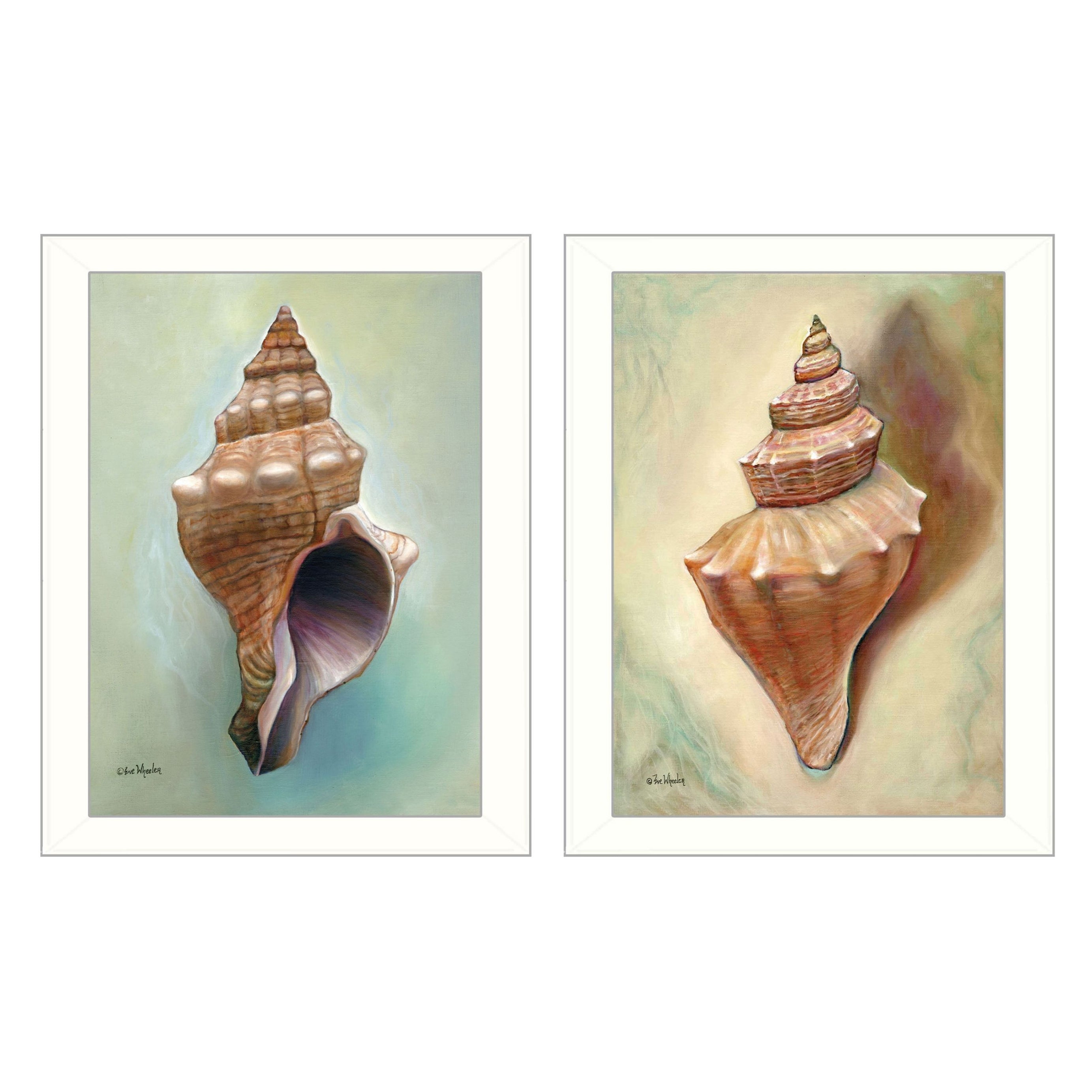 "Echo Collection" 2-Piece Vignette By Ed Wargo, Printed Wall Art, Ready To Hang Framed Poster, White Frame--1