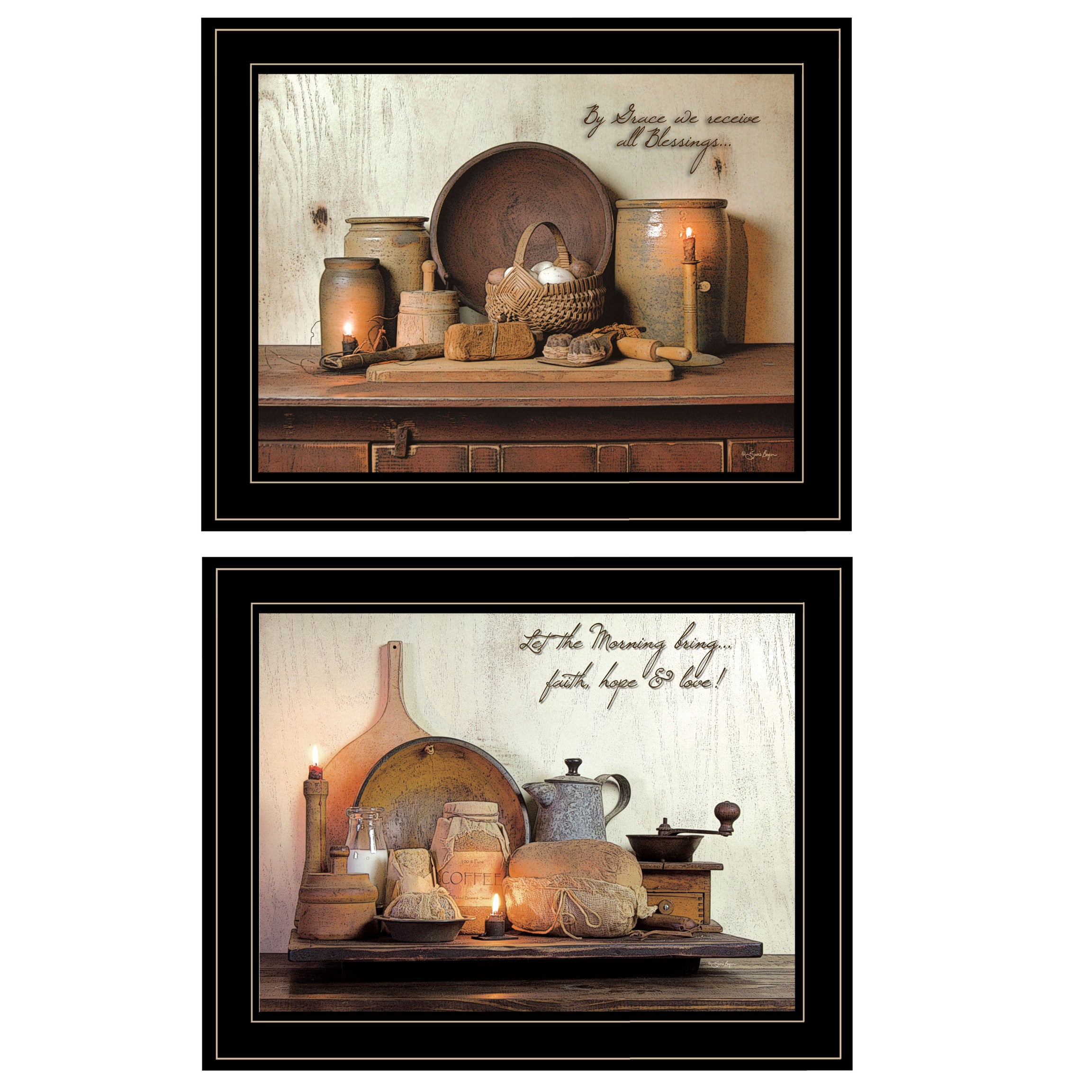 "By Grace" 2-Piece Vignette By Susie Boyer, Black Frame--1