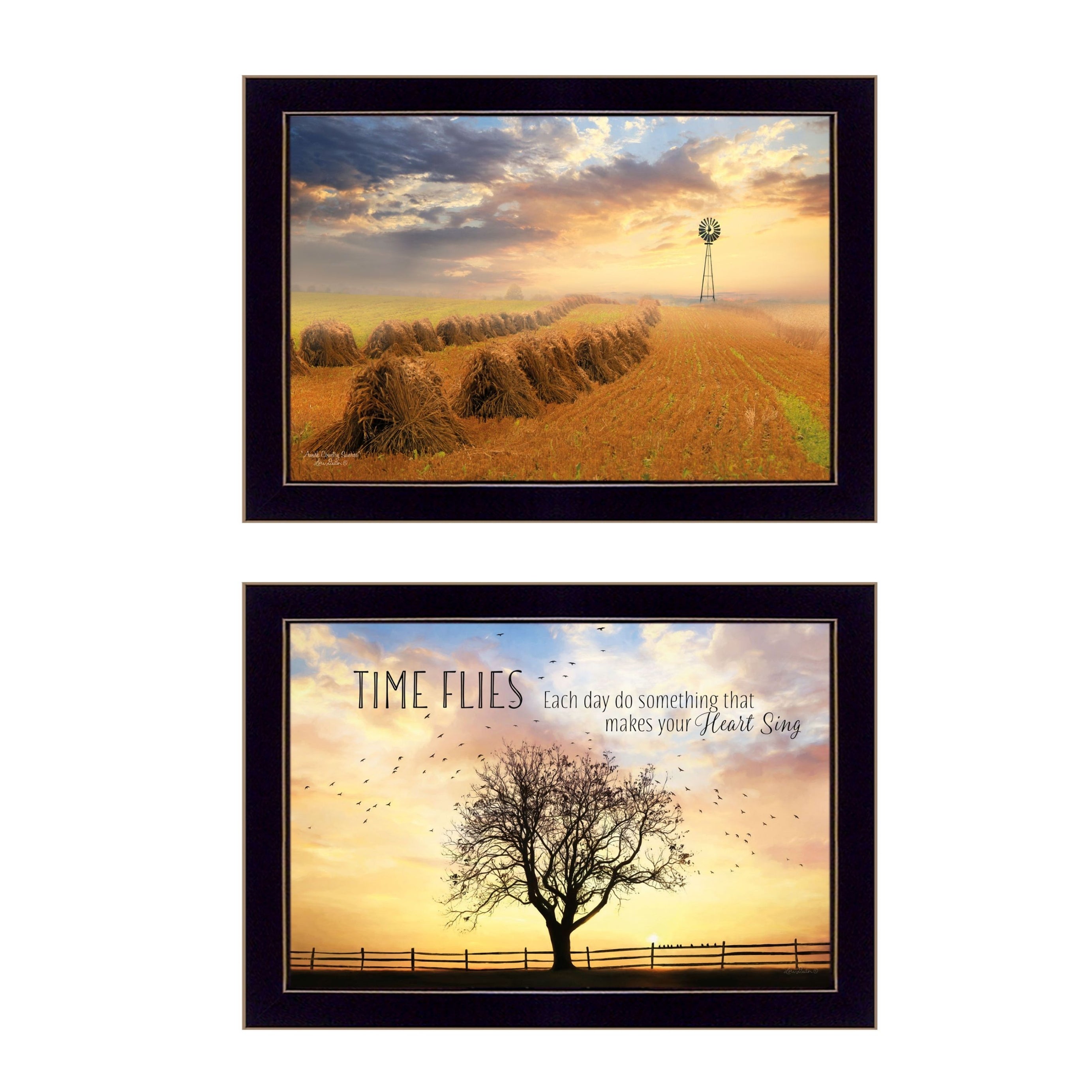 "Amish Country Collection" 2-Piece Vignette By Lori Deiter, Printed Wall Art, Ready To Hang Framed Poster, Black Frame--1