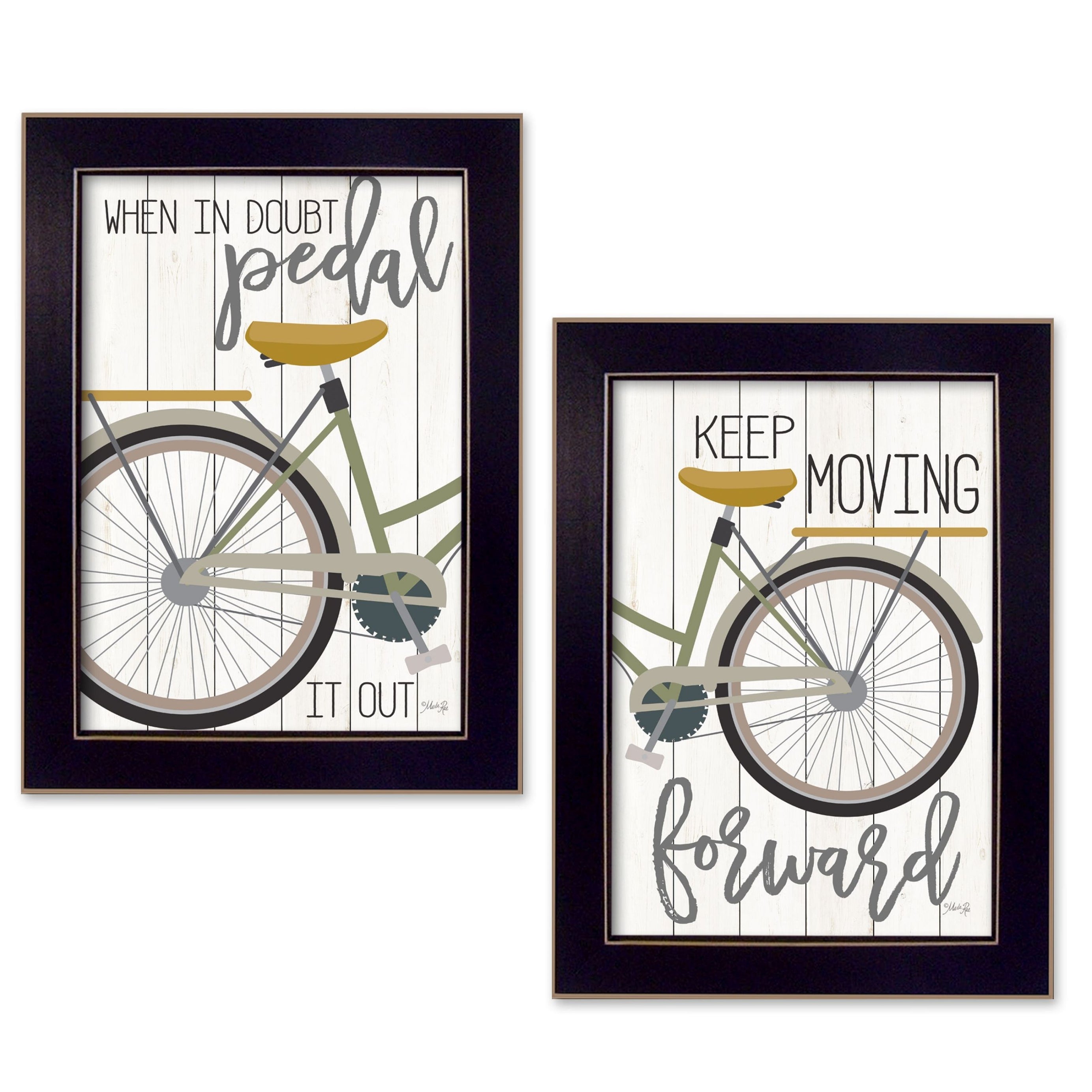 "Pedal it Out" 2-Piece Vignette by Marla Rae, Black Frame--1