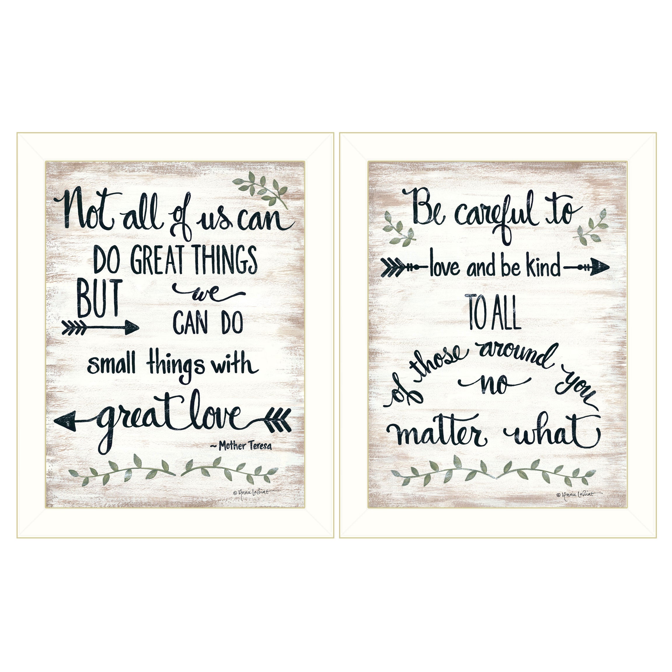 "Great Love" 2-Piece Vignette by Annie LaPoint, White Frame--1