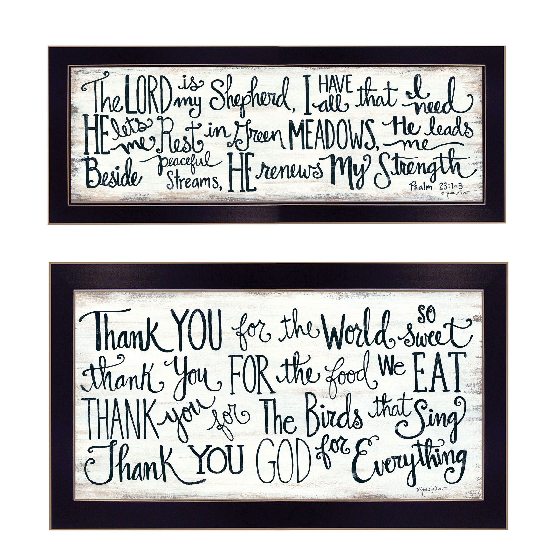 "Thank You Lord" 2-Piece Vignette by Annie LaPoint, Black Frame--1