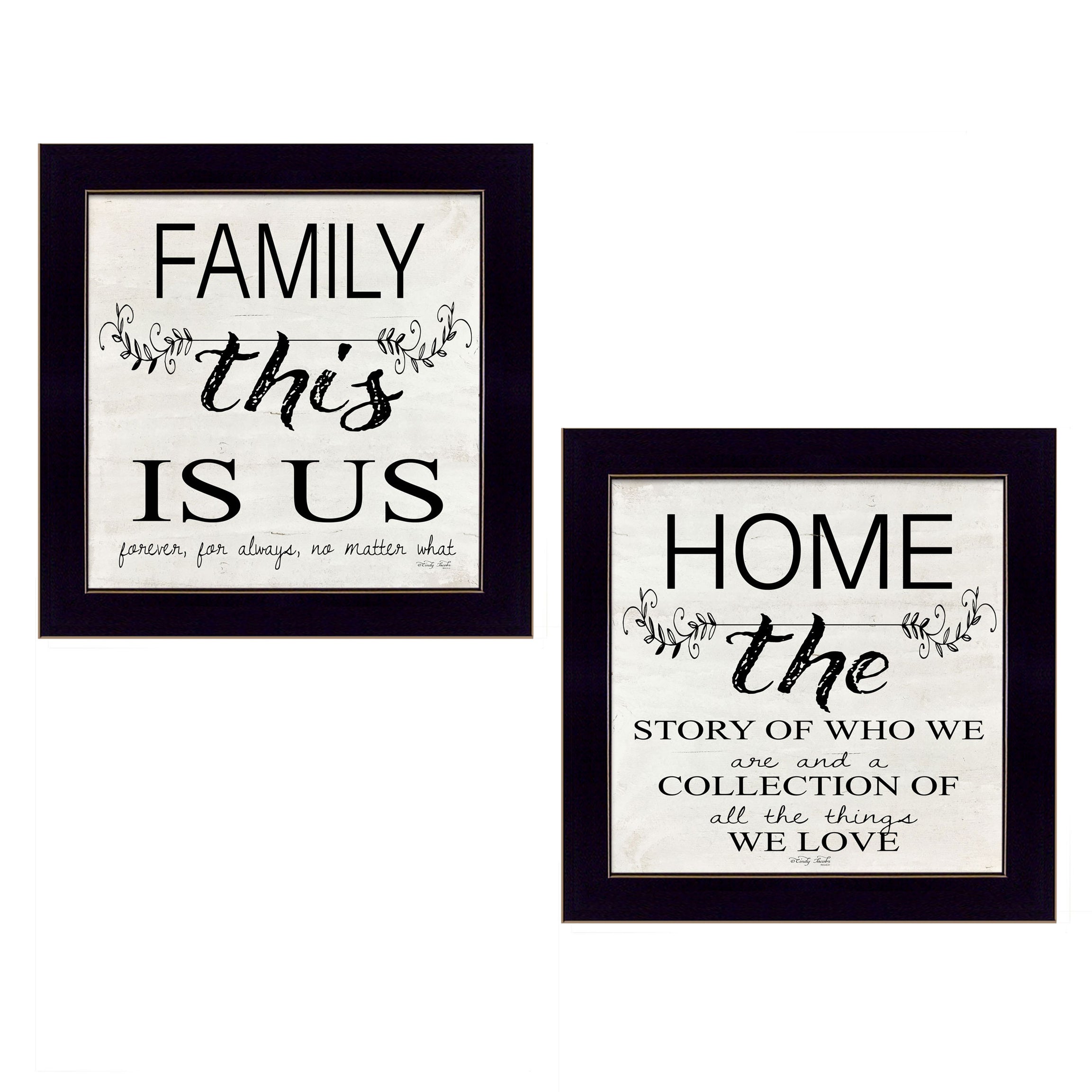 "Family" 2-Piece Vignette by Cindy Jacobs, Black Frame--1