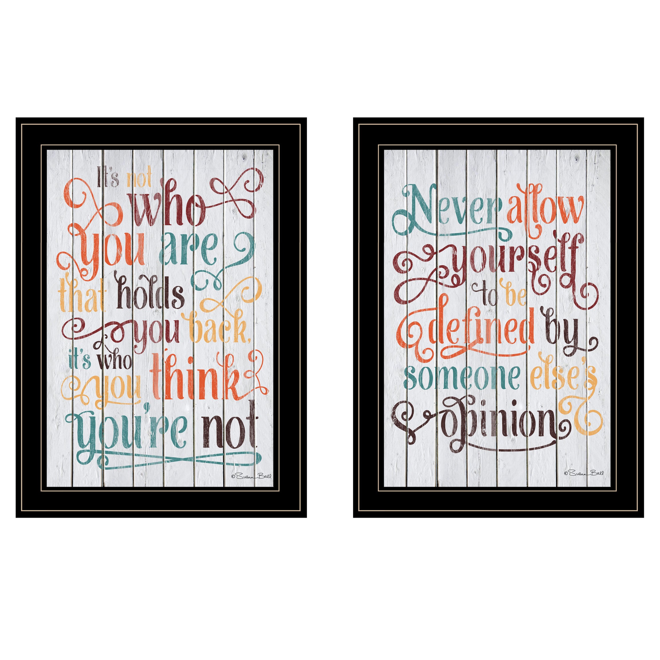 "Who You Think" 2-Piece Vignette by Susan Ball, Black Frame--1