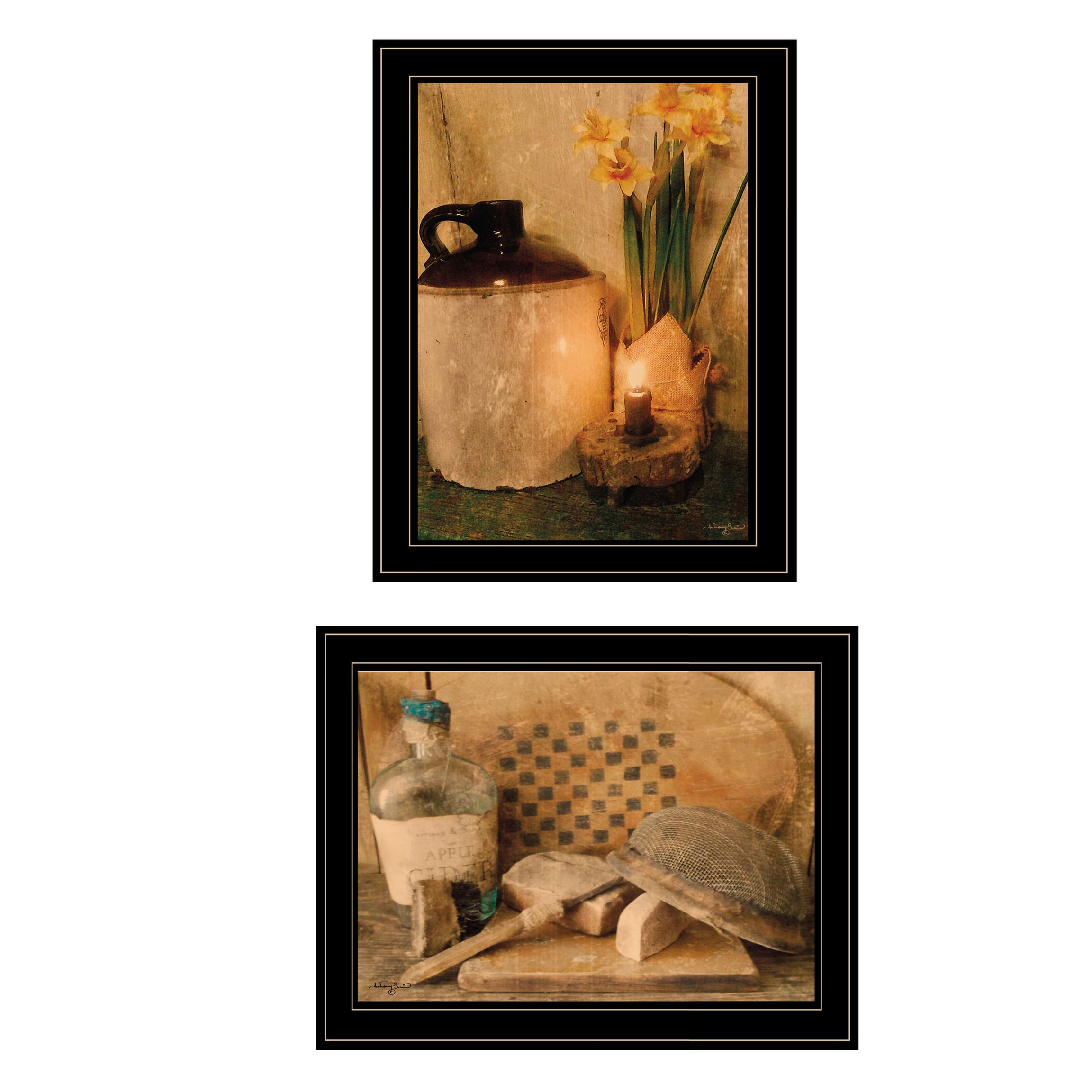 "Daffodils & Cider" 2-Piece Vignette by Anthony Smith, Black Frame--1