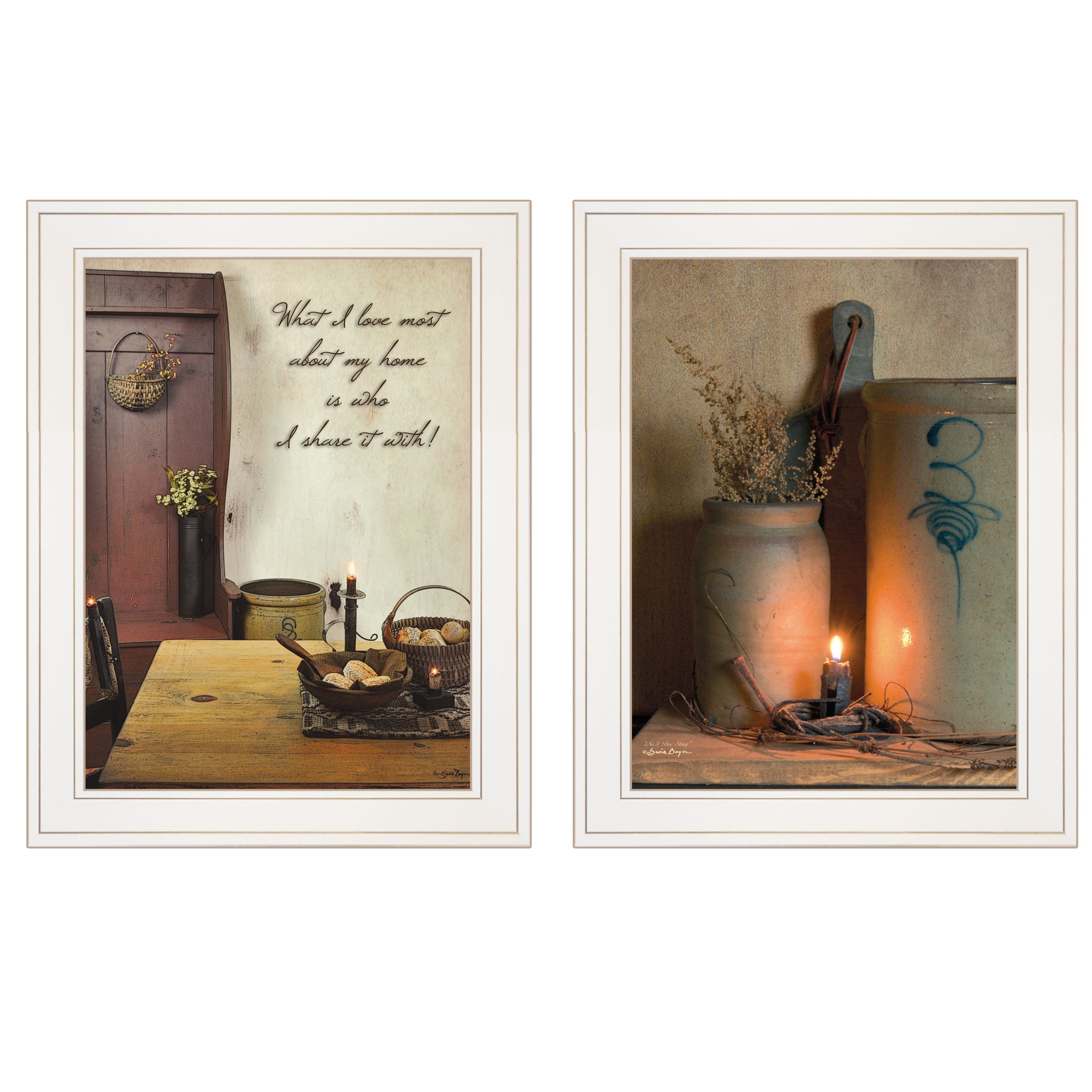 "What I Love Most" 2-Piece Vignette by Susie Boyer, White Frame--1