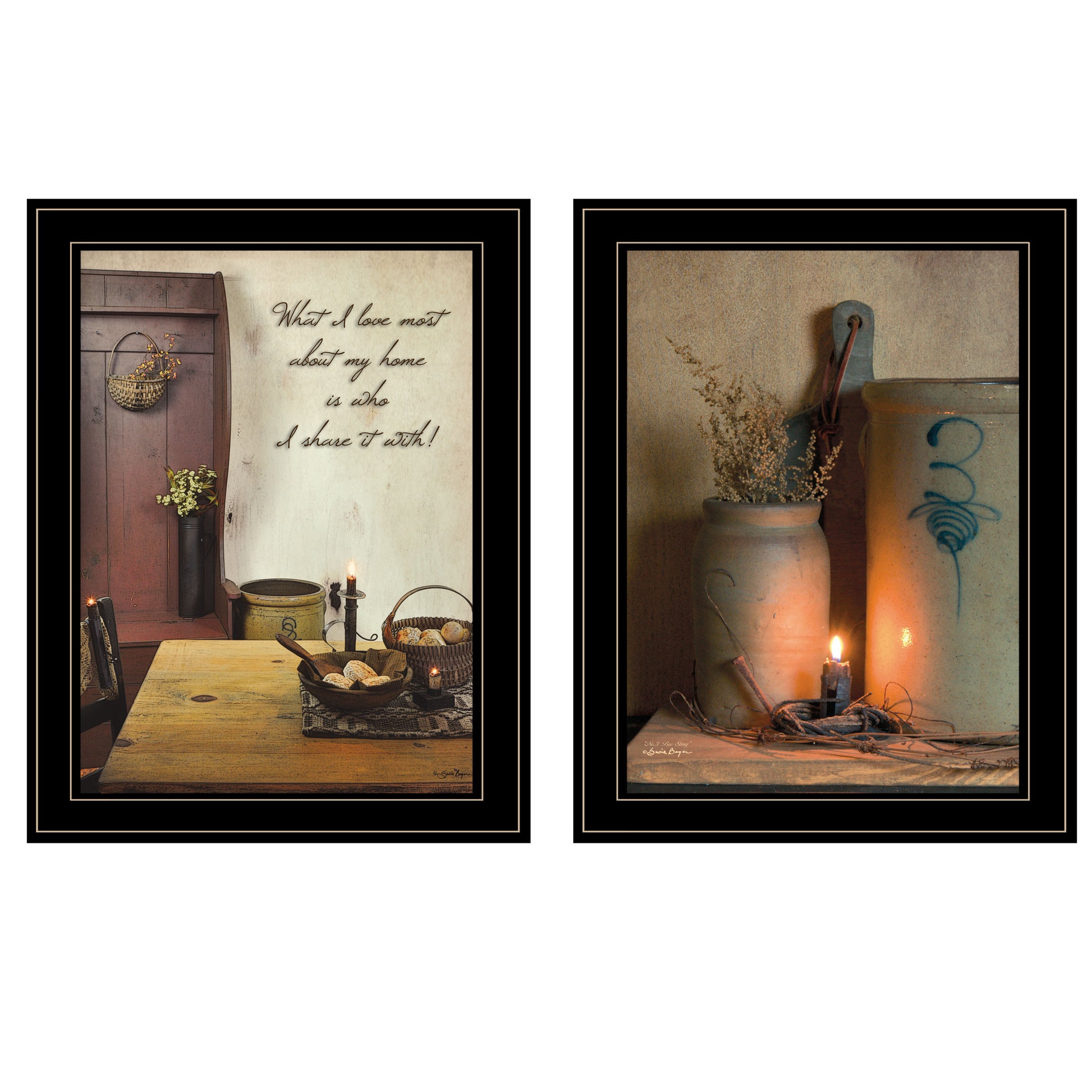 "What I Love Most" 2-Piece Vignette by Susie Boyer, Black Frame--1