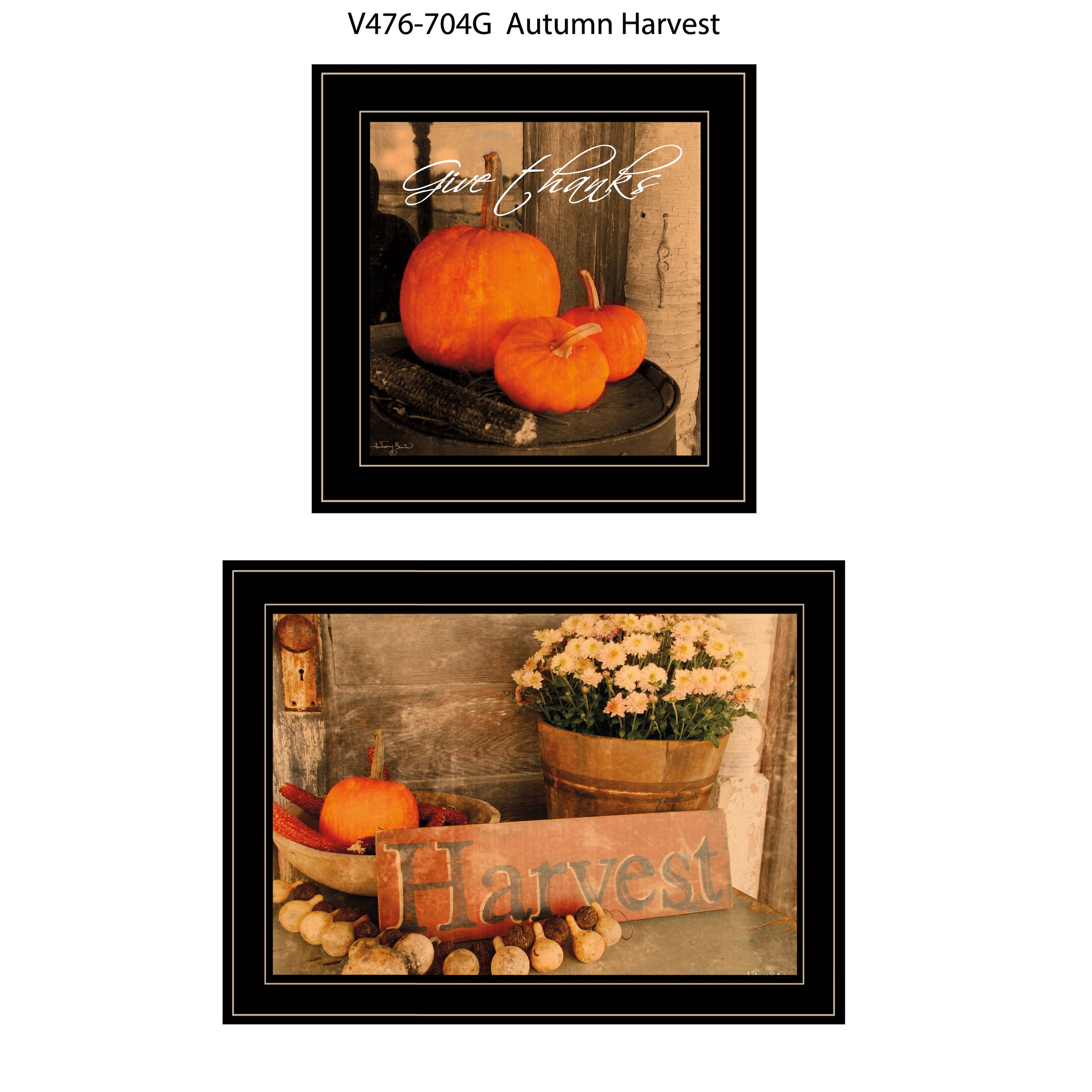 "Autumn Harvest" 2-Piece Vignette by Anthony Smith, Black Frame--1