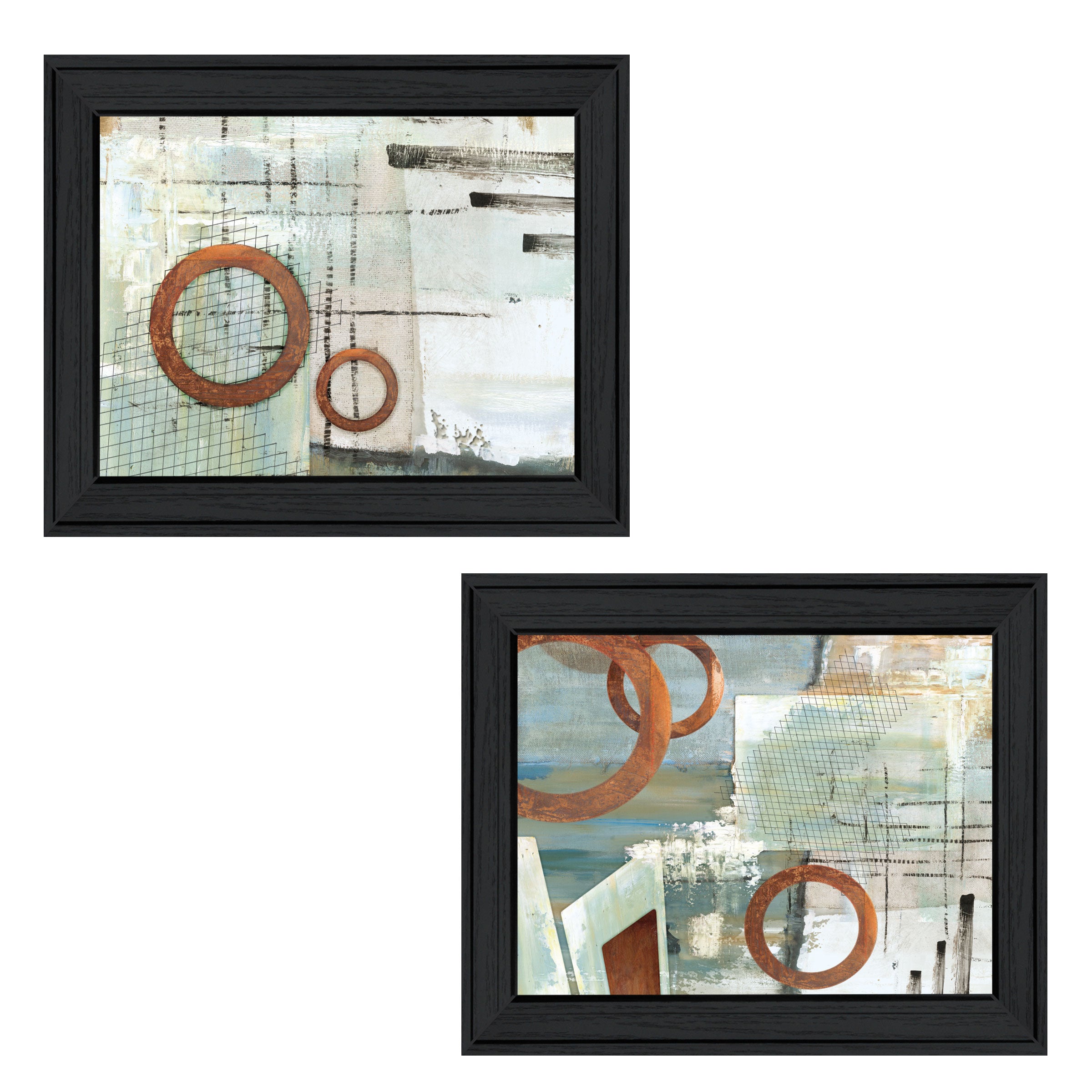 "Balance this I & II" 2-Piece Vignette by Cloverfield & Co, Black Frame--1