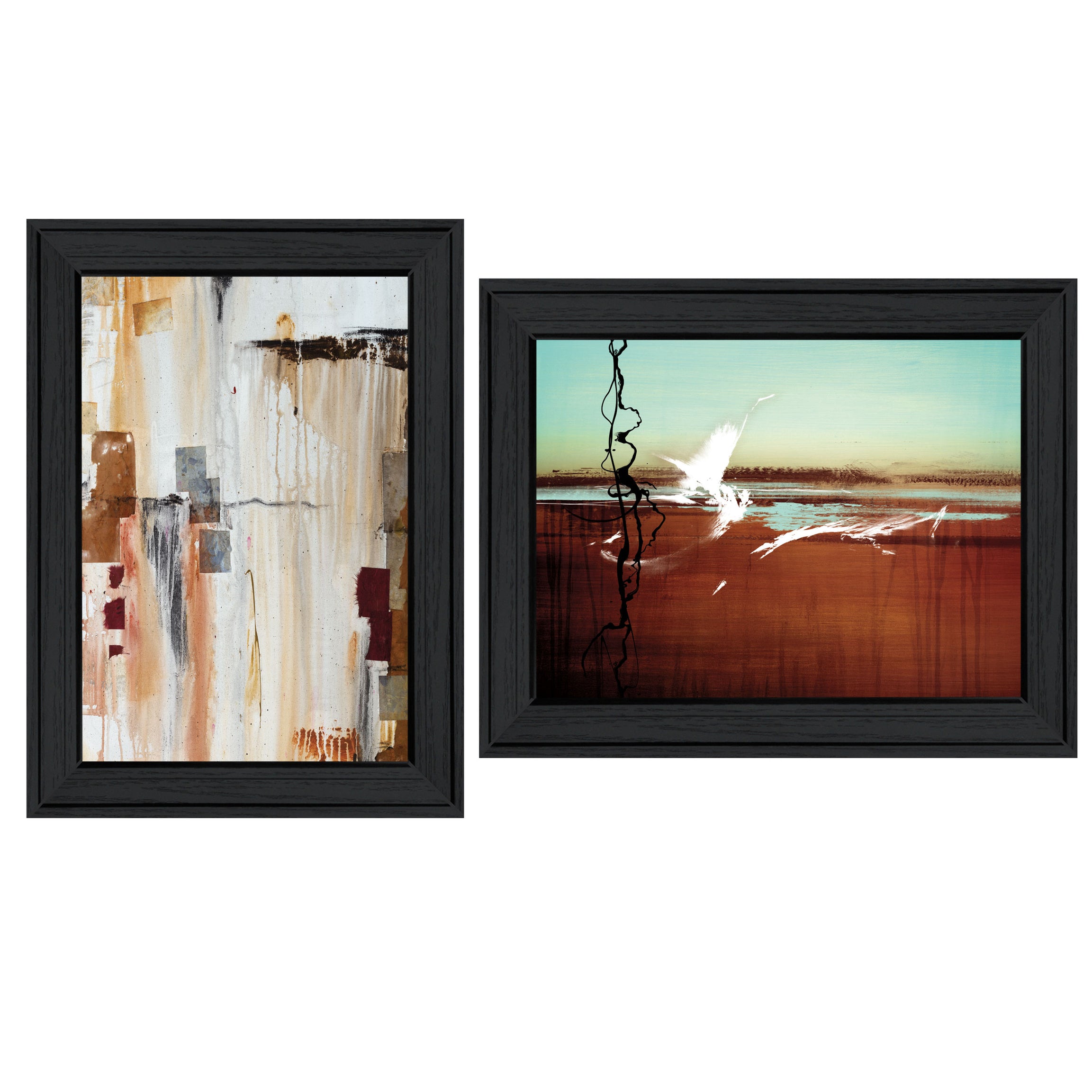 "Abstract Flight" 2-Piece Vignette by Cloverfield & Co, Black Frame--1