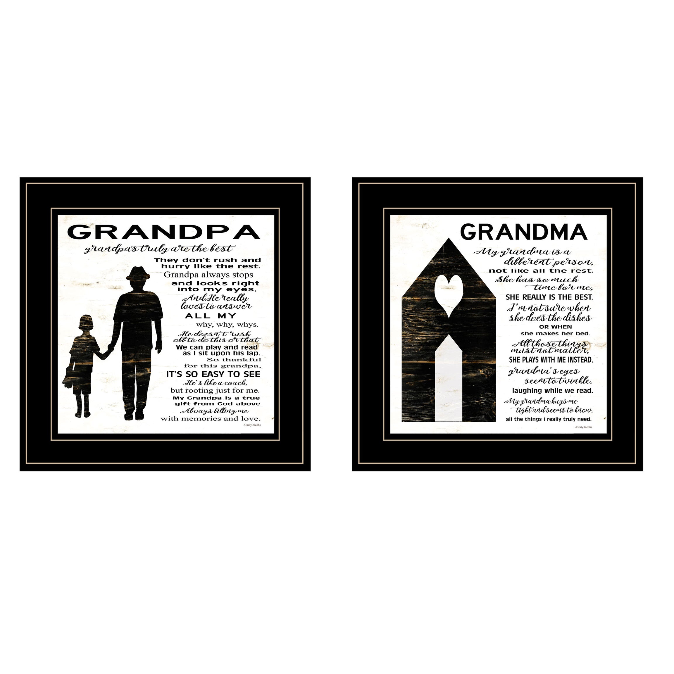 "My Grandparents are the Best" 2-Piece Vignette by Cindy Jacobs, Black Frame--1