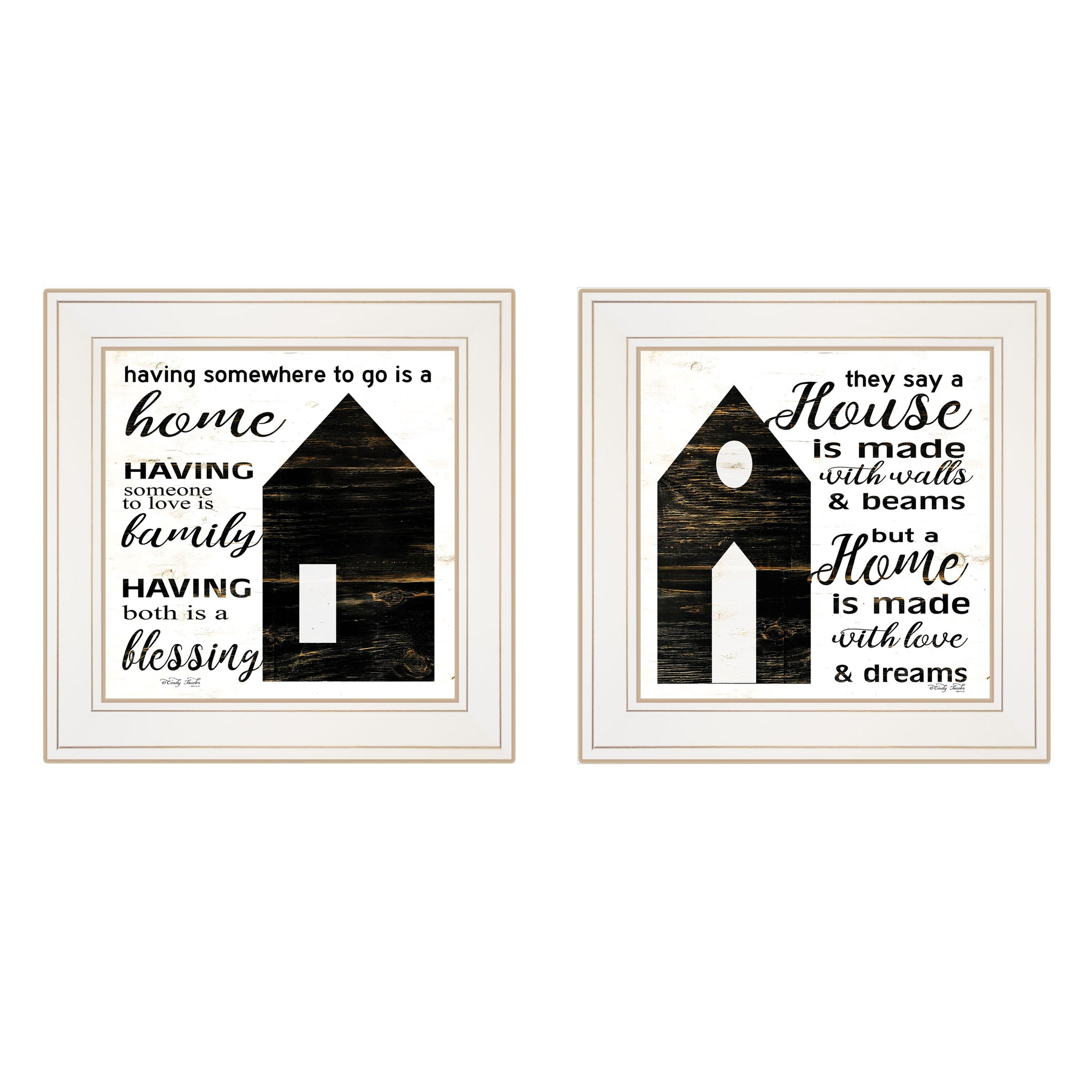 "House/Blessing by Artist Cindy Jacobs , Ready to Hang Framed Print, White Frame--1