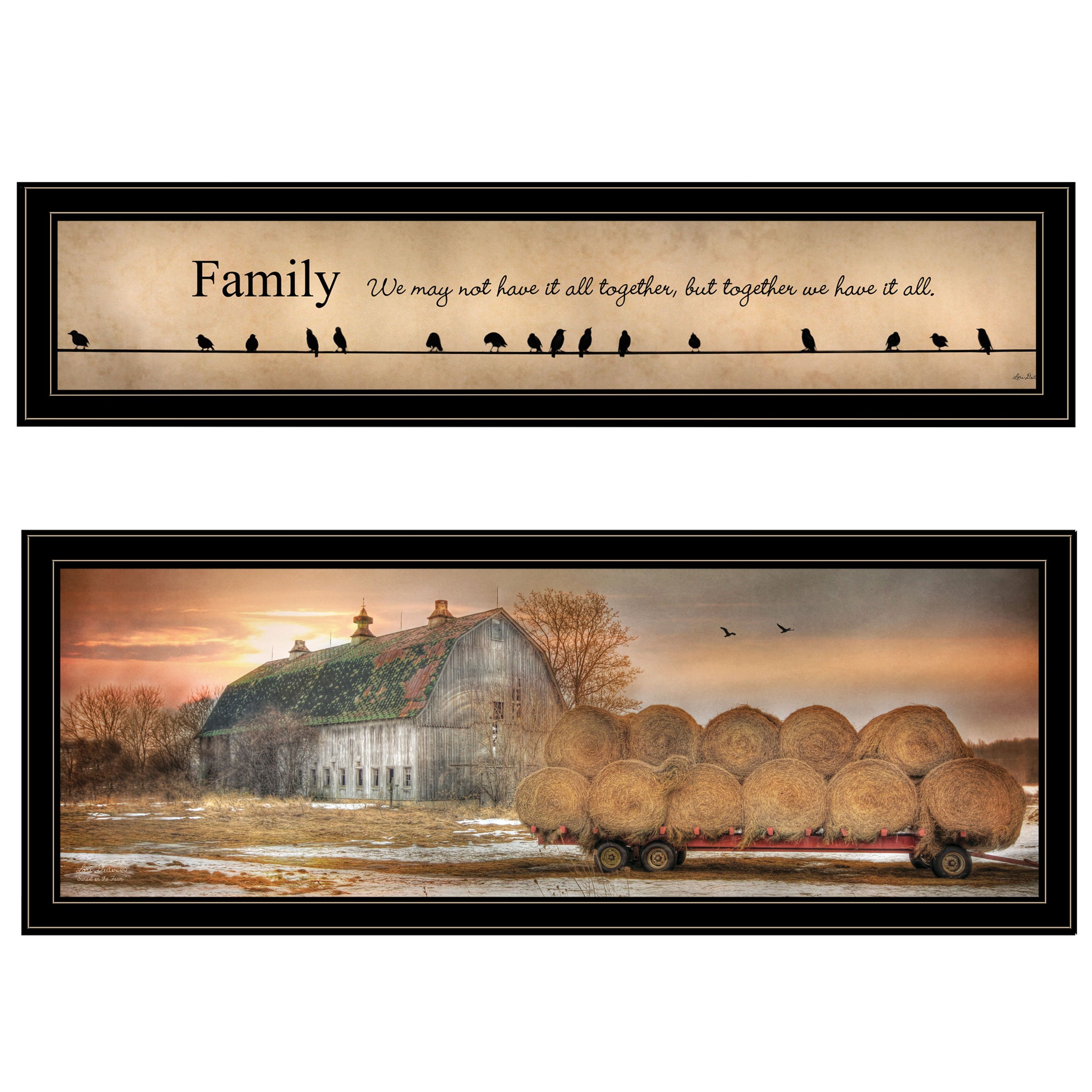 "Together Blessed" 2-Piece Vignette by Artisan  Lori Deiter, Ready to Hang Framed Print, Black Frame--1