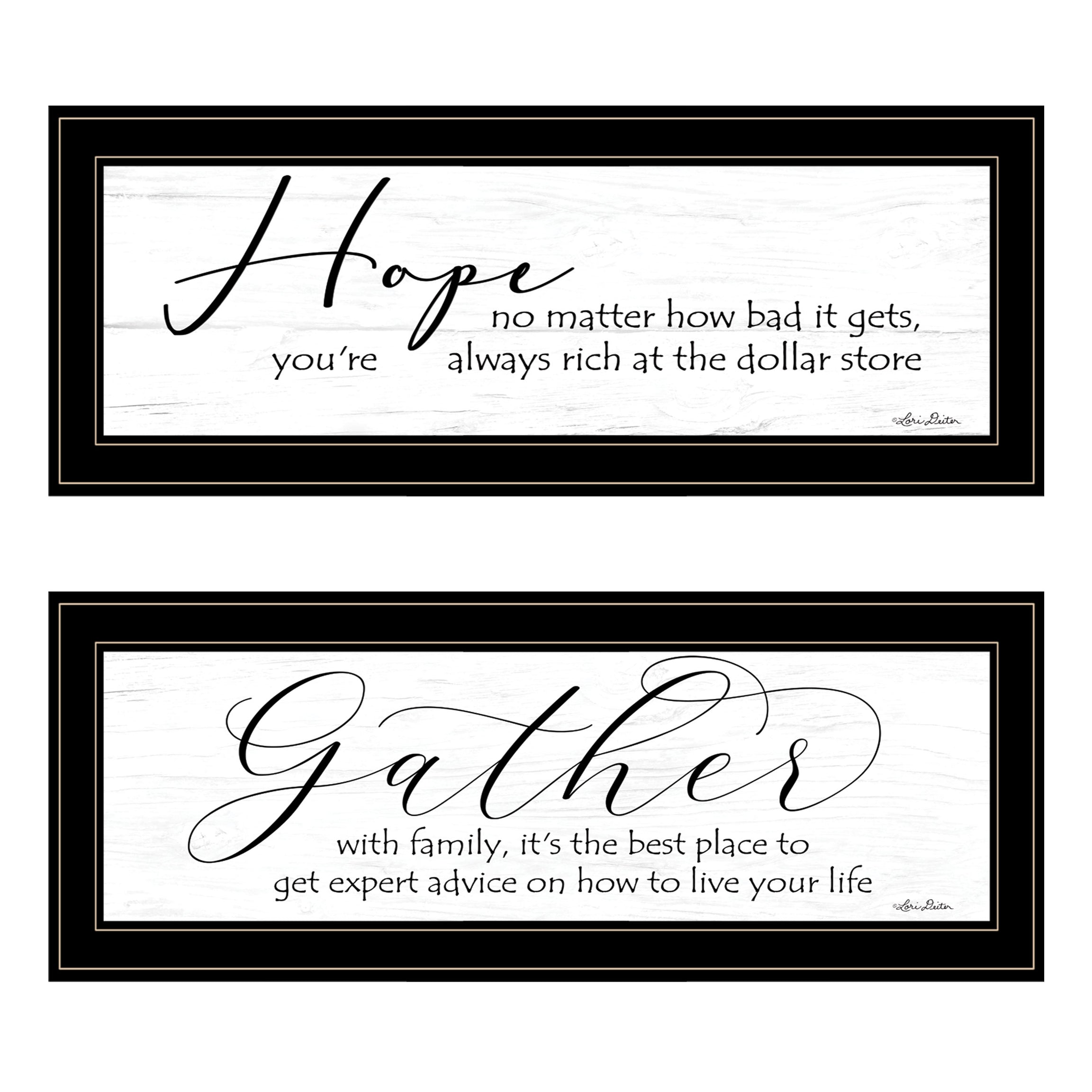 "Gather Together" 2-Piece Vignette by Lori Deiter, Black Frame--1