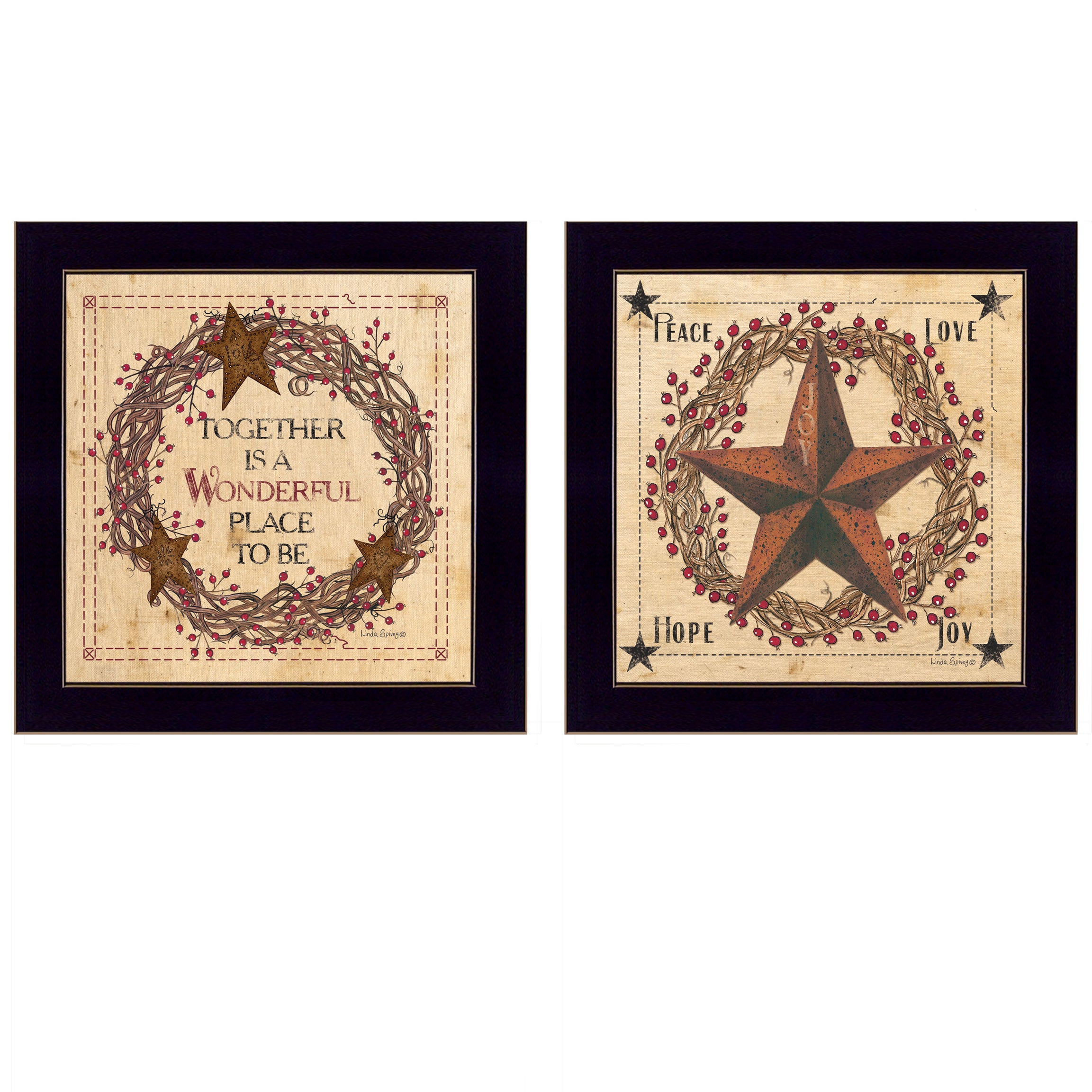 "Together is a wonderful Place" 2-Piece Vignette by, Black Frame--1