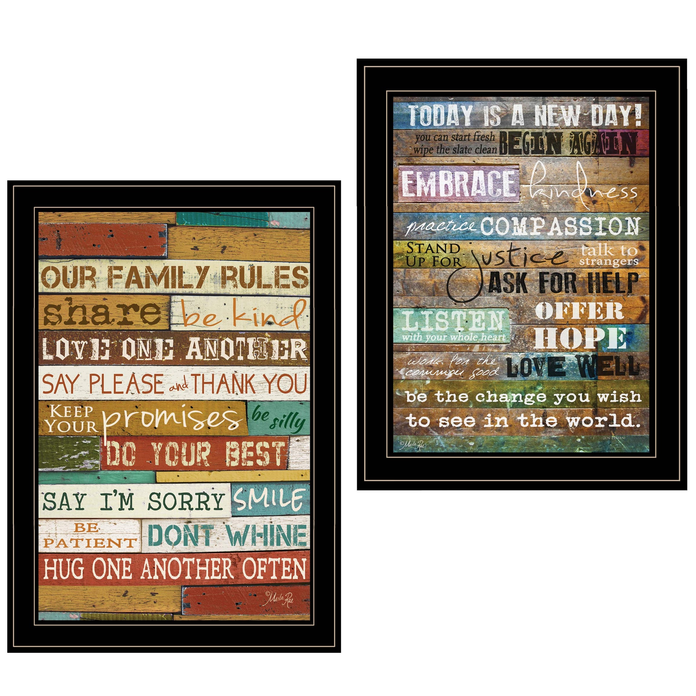 "Today Is" 2-Piece Vignette by Marla Rae, Black Frame--1