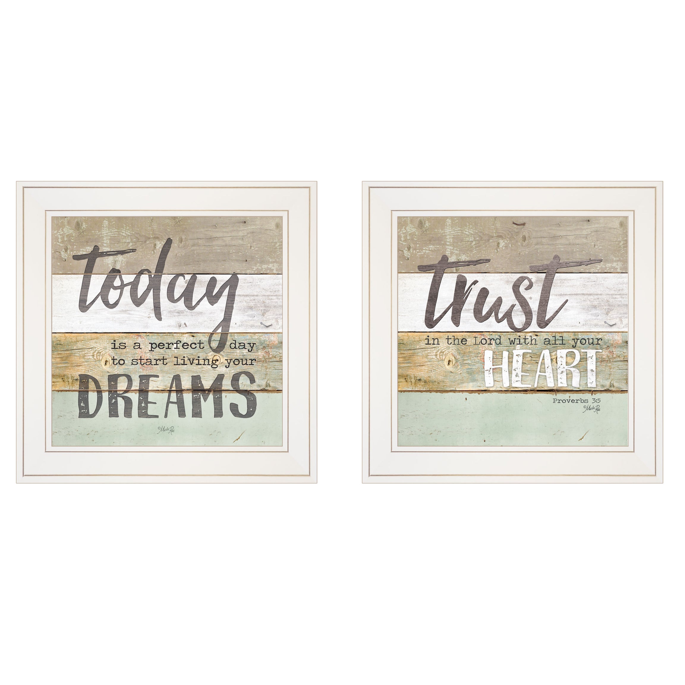 "Trusting in the Lord" 2-Piece Vignette by Marla Rae, White Frame--1