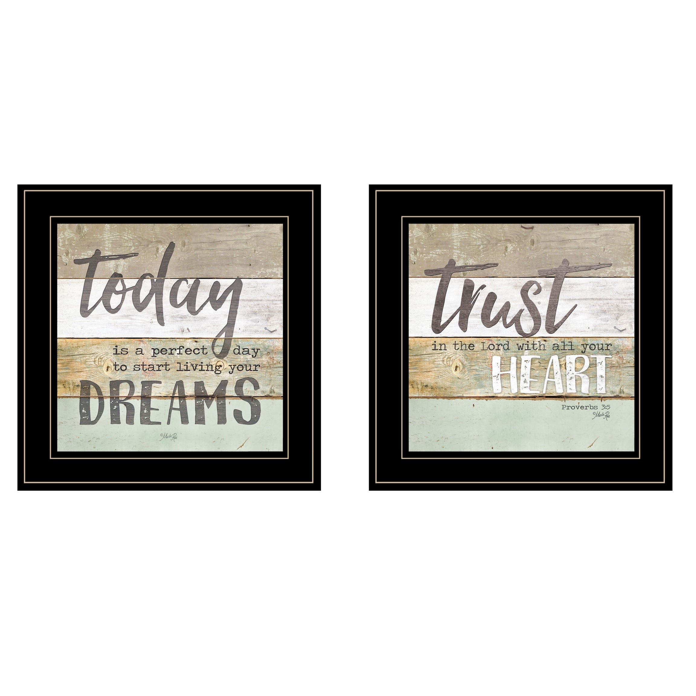 "Trust in the Lord" 2-Piece Vignette by Marla Rae, Black Frame--1