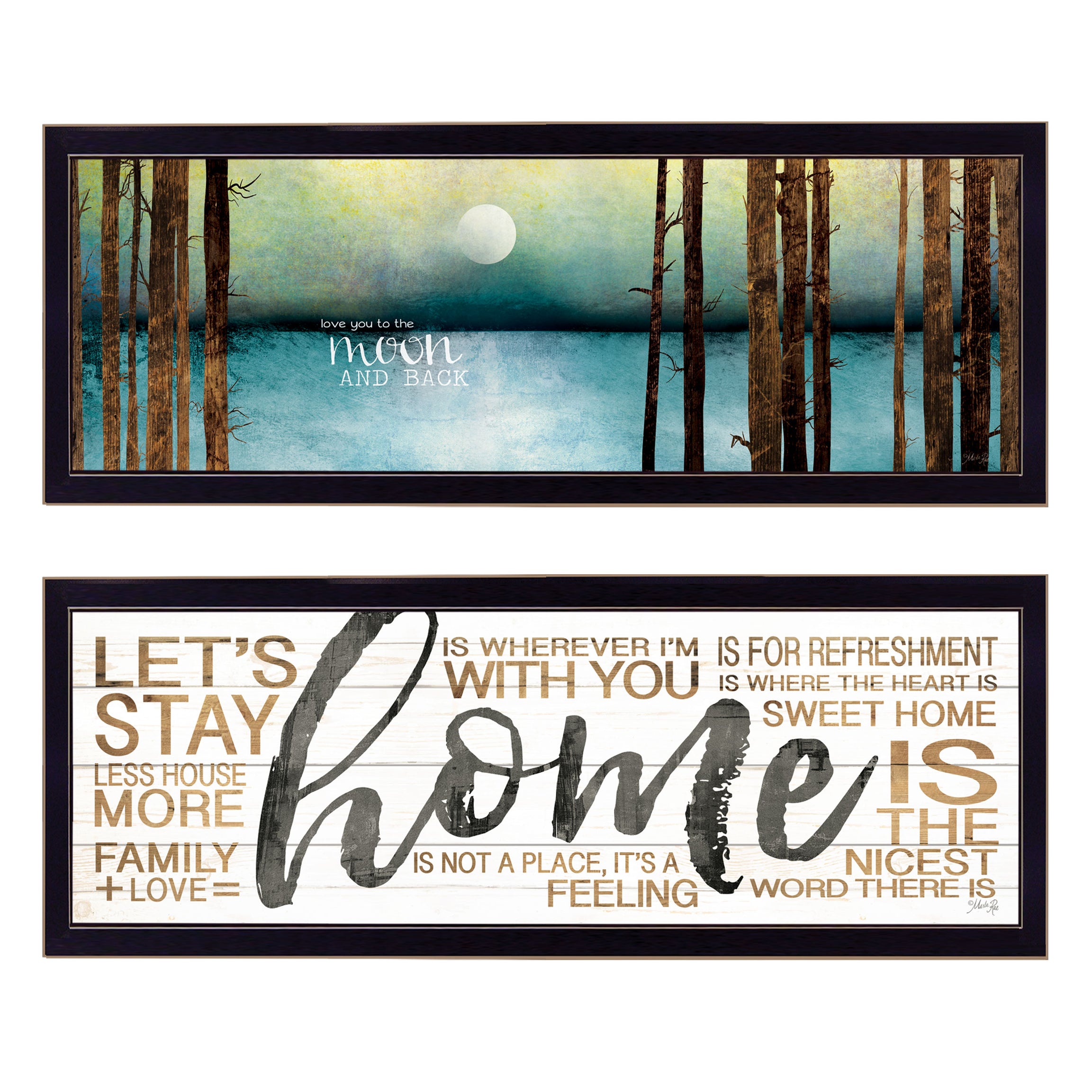 "Love / Home" 2-Piece Vignette by Marla Rae, Black Frame--1