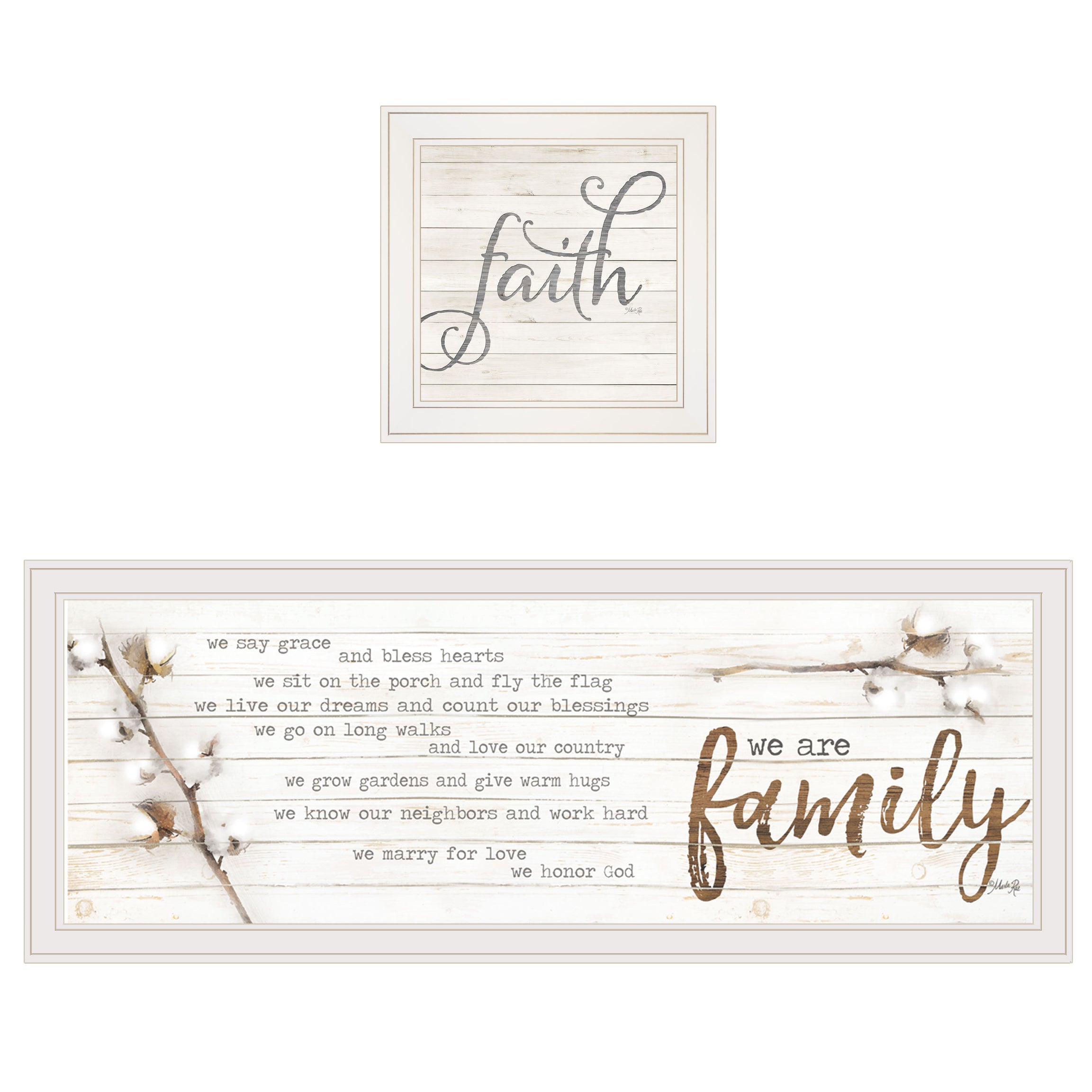 "We are Family" 2-Piece Vignette by Marla Rae, White Frame--1