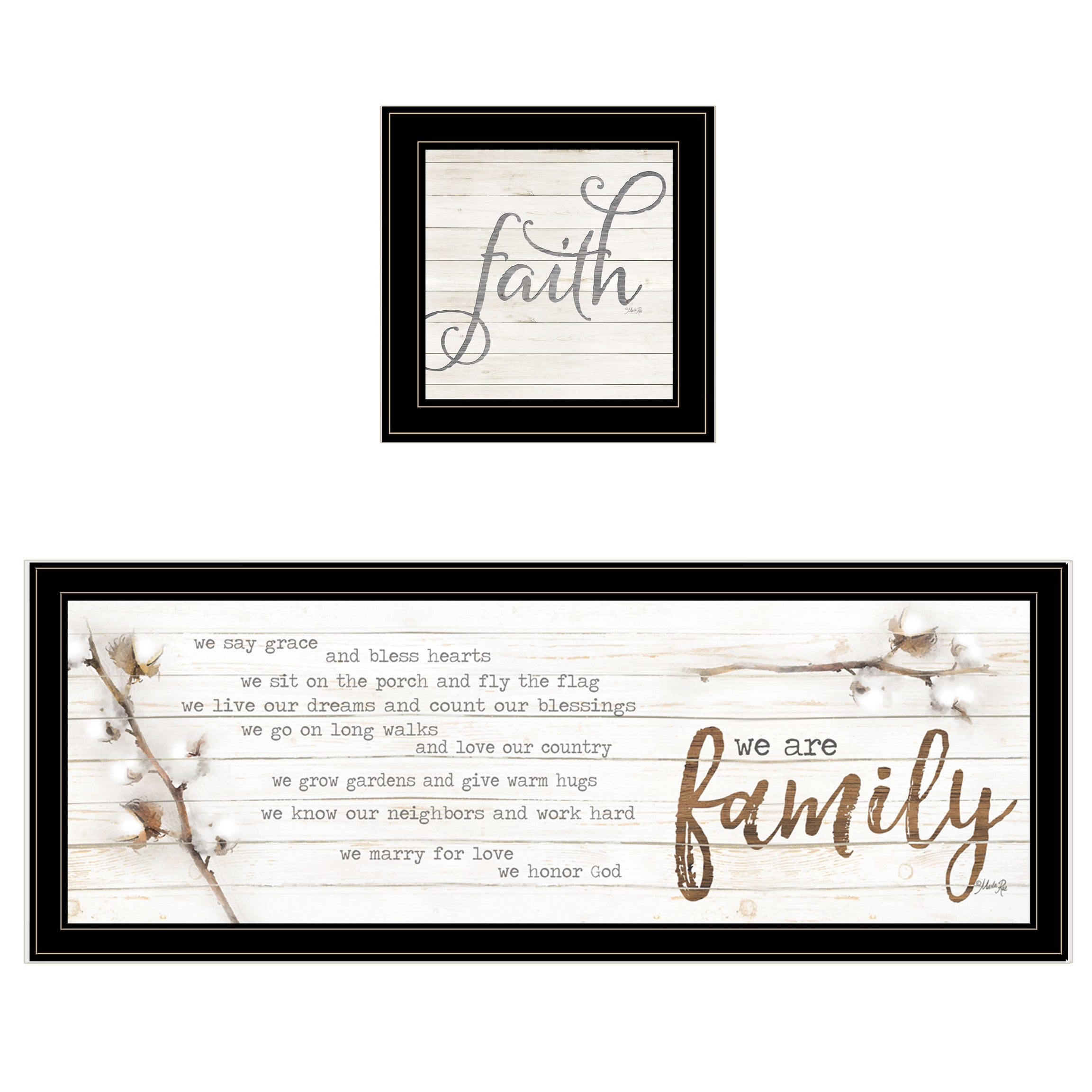 "We are Family" 2-Piece Vignette by Marla Rae, Black Frame--1