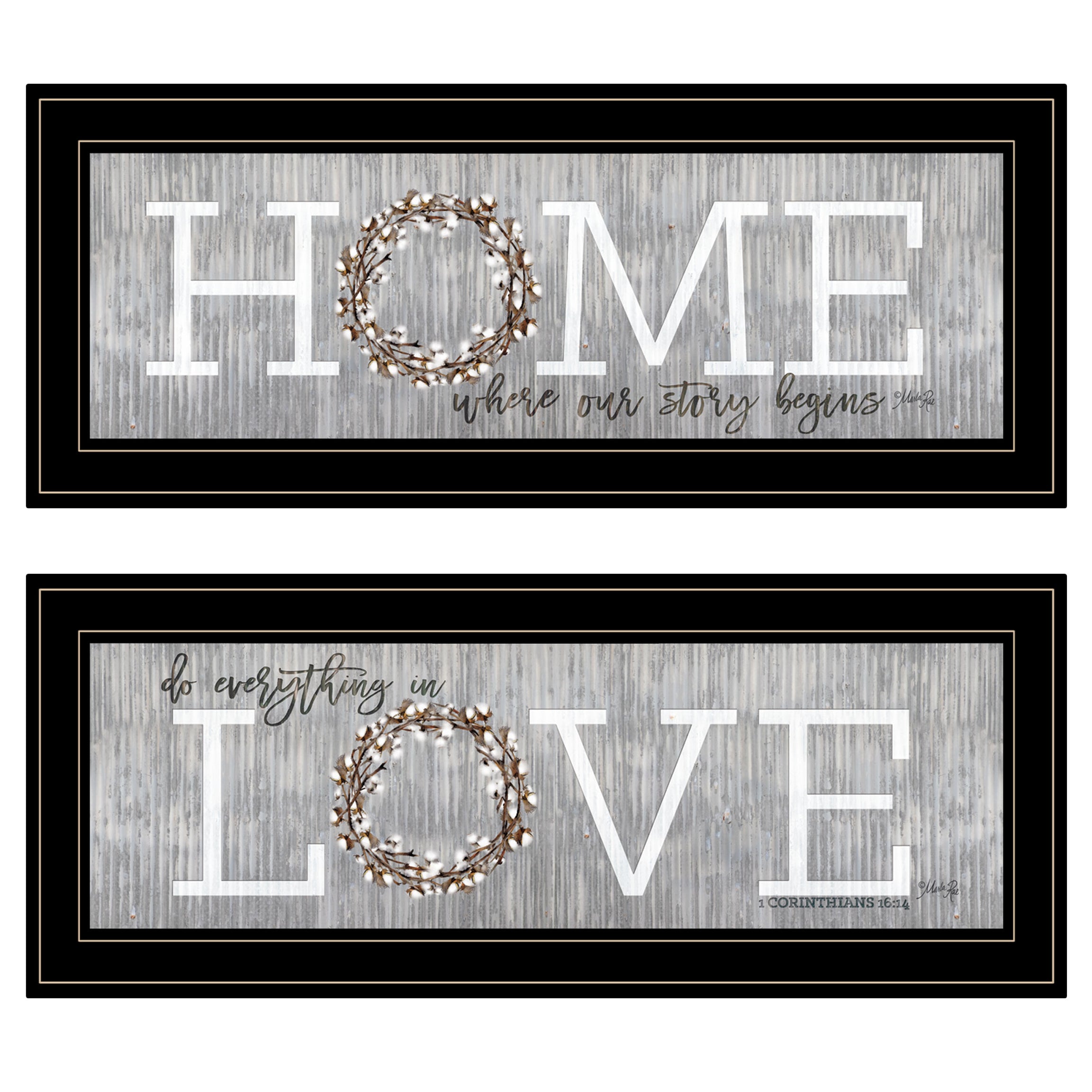 "Where Our Story Begins" 2-Piece Vignette by Marla Rae, Black Frame--1