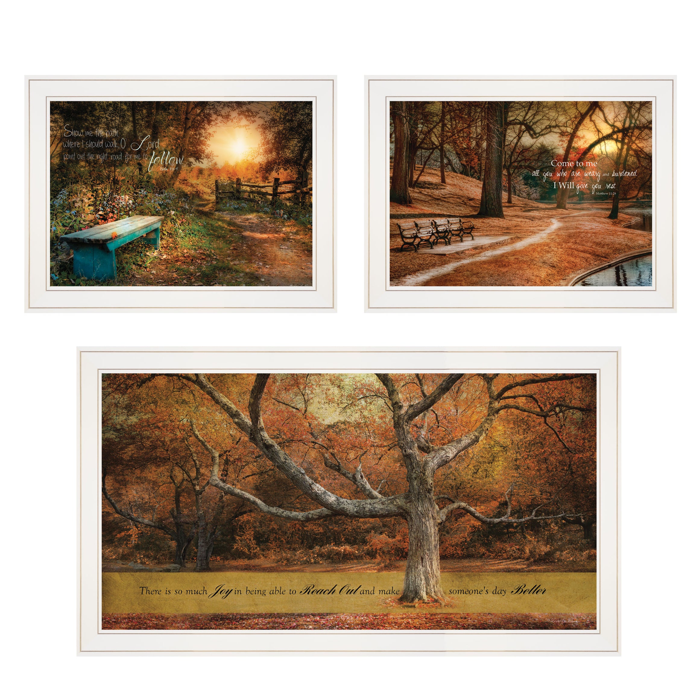 "Tranquil Spaces" 3-Piece Vignette by Robin-Lee Vieira, White Frame--1