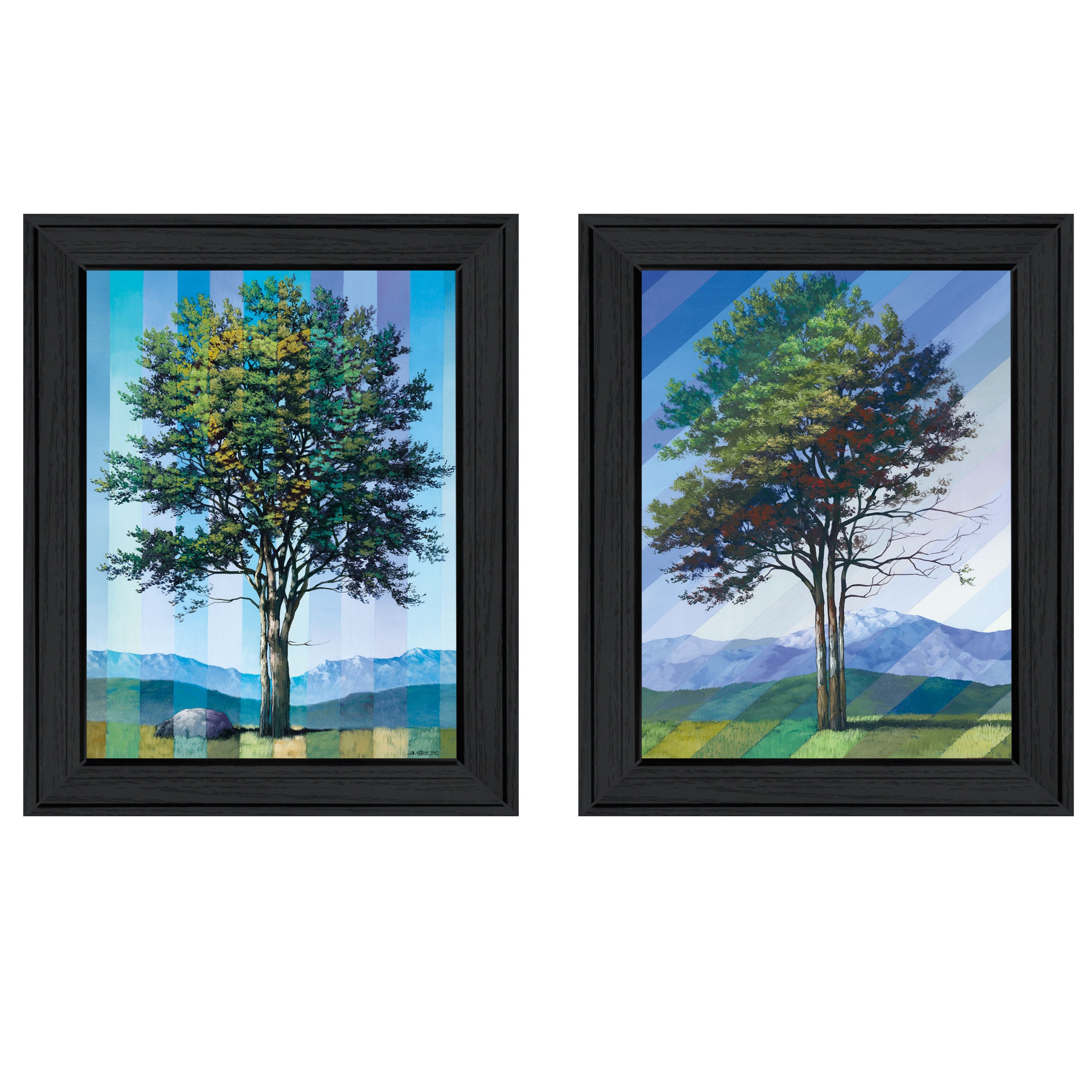 "Catching Light as Time Passes" 2-Piece Vignette by Tim Gagnon, Black Frame--1