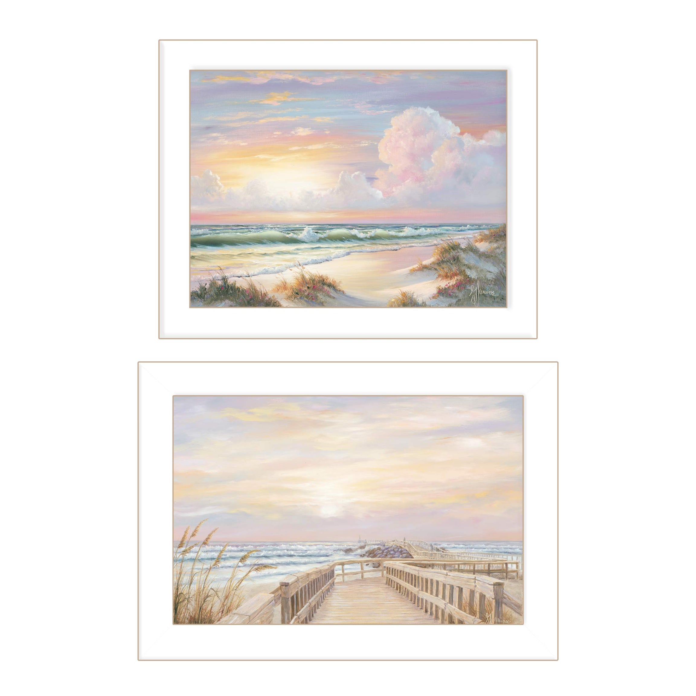 "Sunrise-Sunset" 2-Piece Vignette by Georgia Janisse, White Frame--1