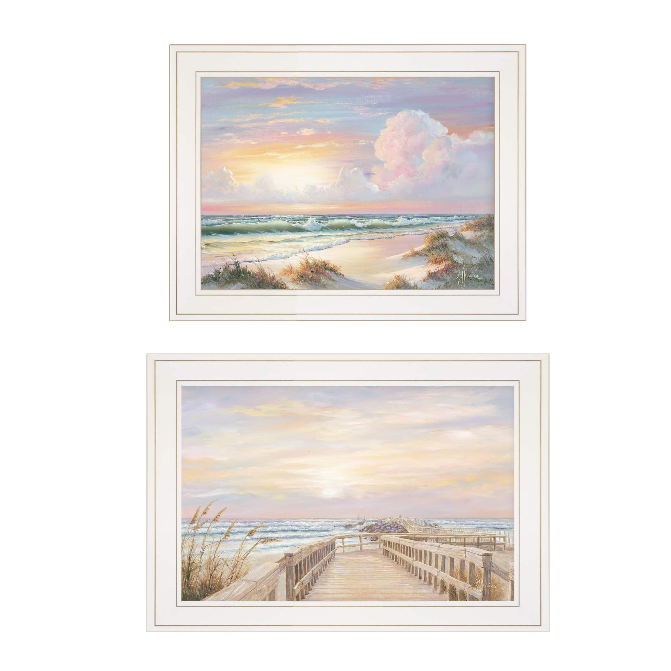 "Sunrise-Sunset" 2-Piece Vignette by Georgia Janisse, White Frame--1