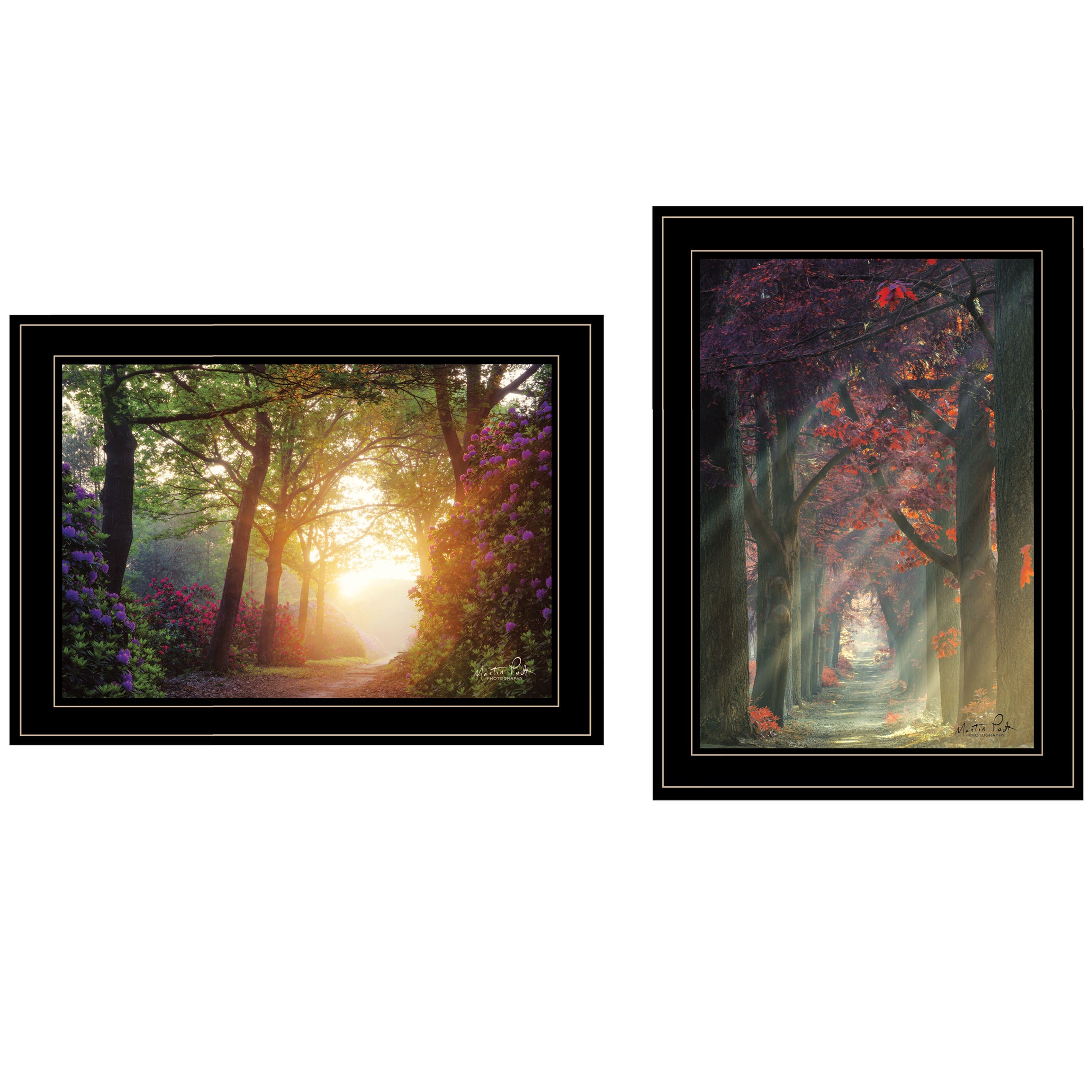 "Path of Happiness" 2-Piece Vignette by Martin Podt, Black Frame--1