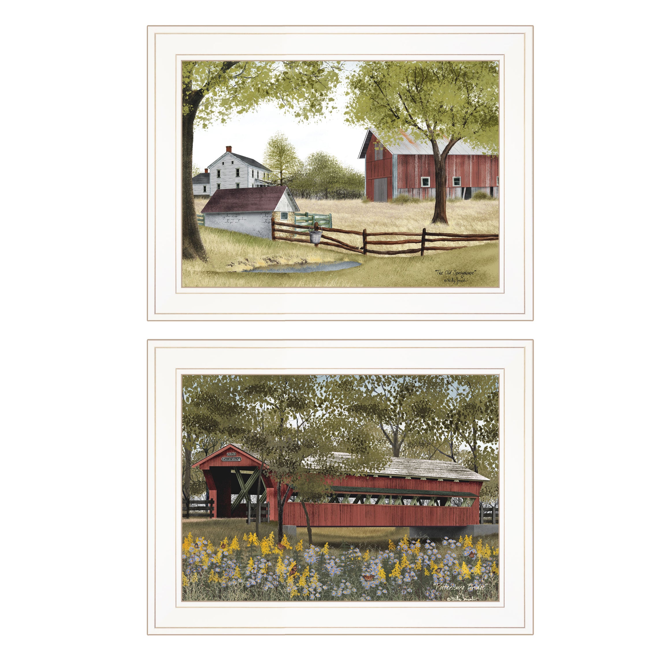 "The Spring House" 2-Piece Vignette by Billy Jacob, White Frame--1