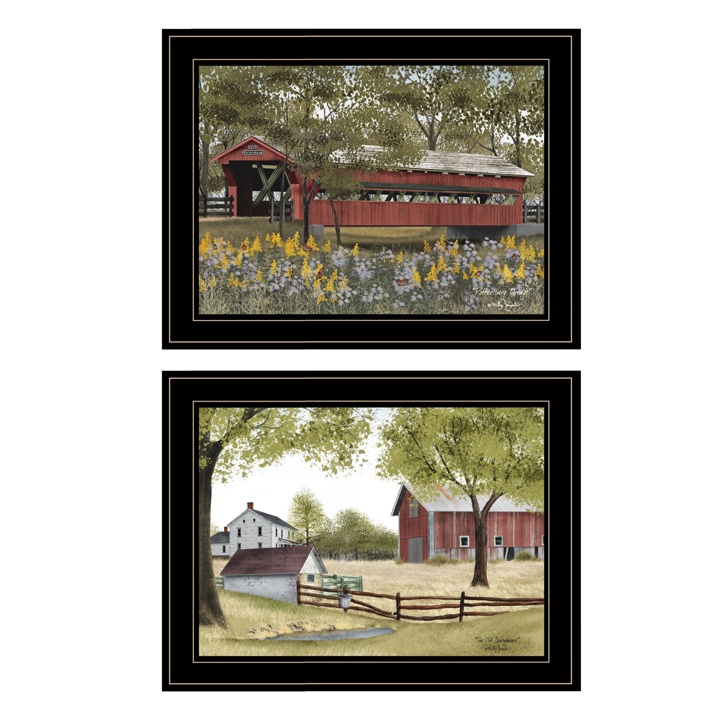 "The Spring House" 2-Piece Vignette by Billy Jacob, Black Frame--1