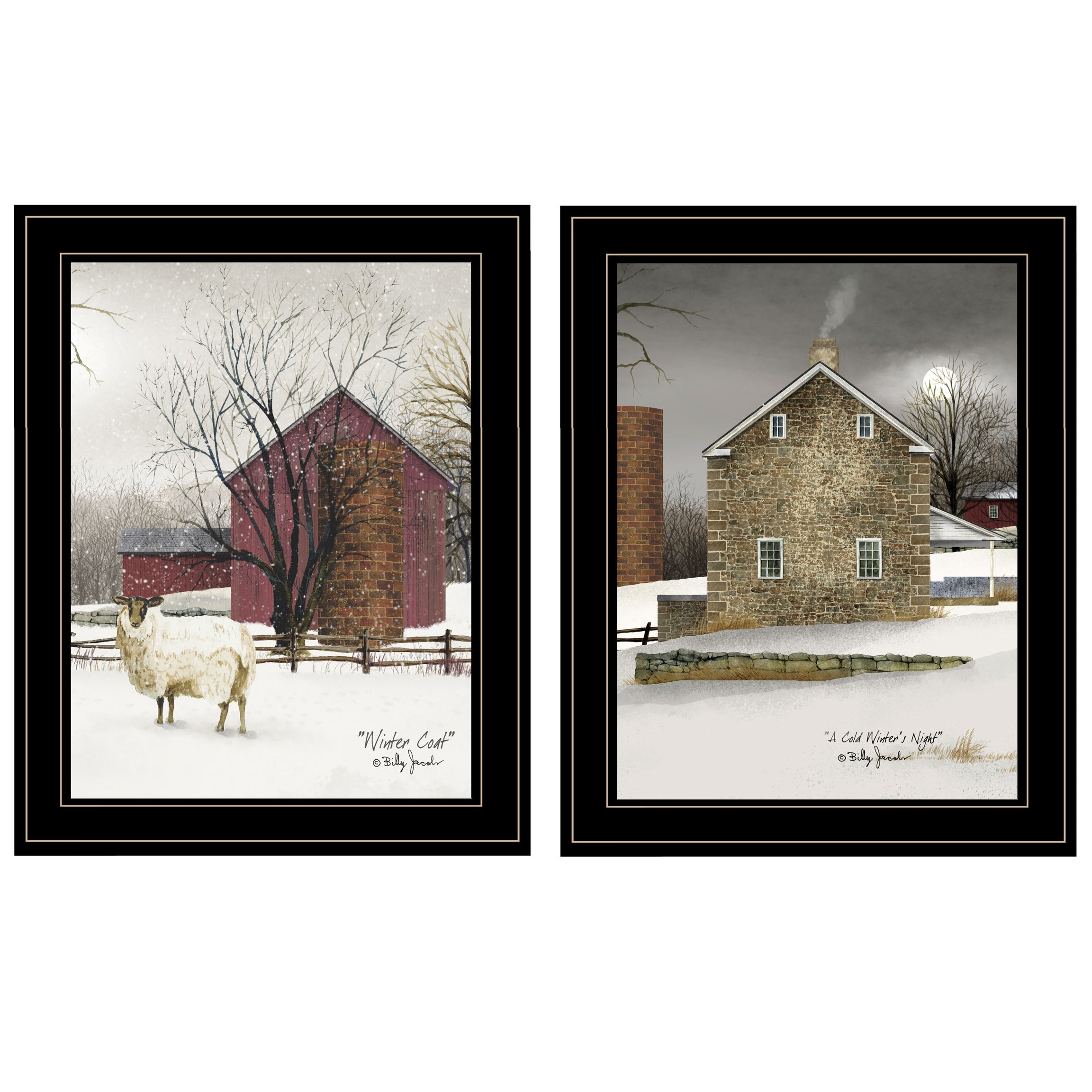 "Cold Winter" 2-Piece Vignette by Billy Jacobs, Black Frame--1