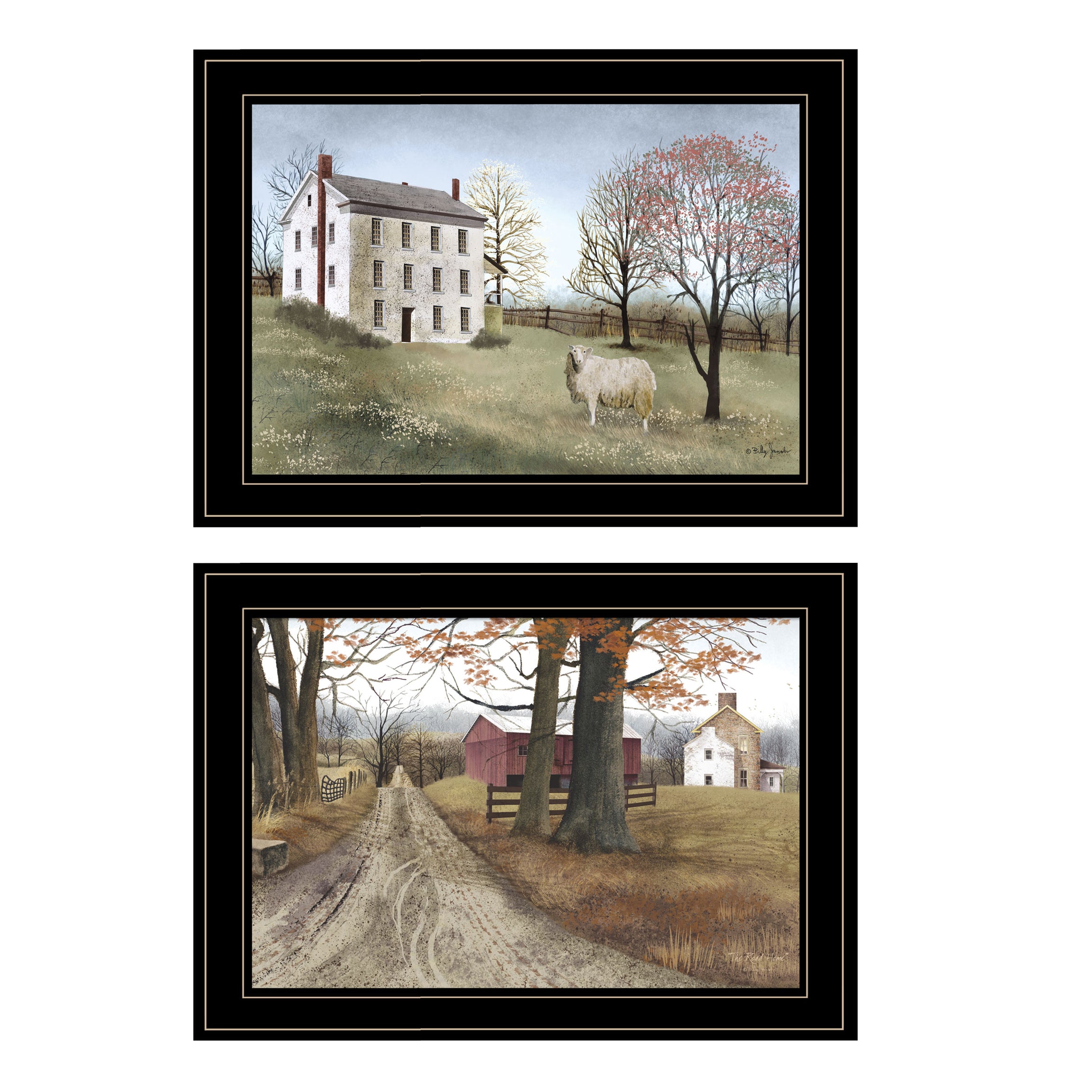 "The Road Home" 2-Piece Vignette by Billy Jacobs, Black Frame--1