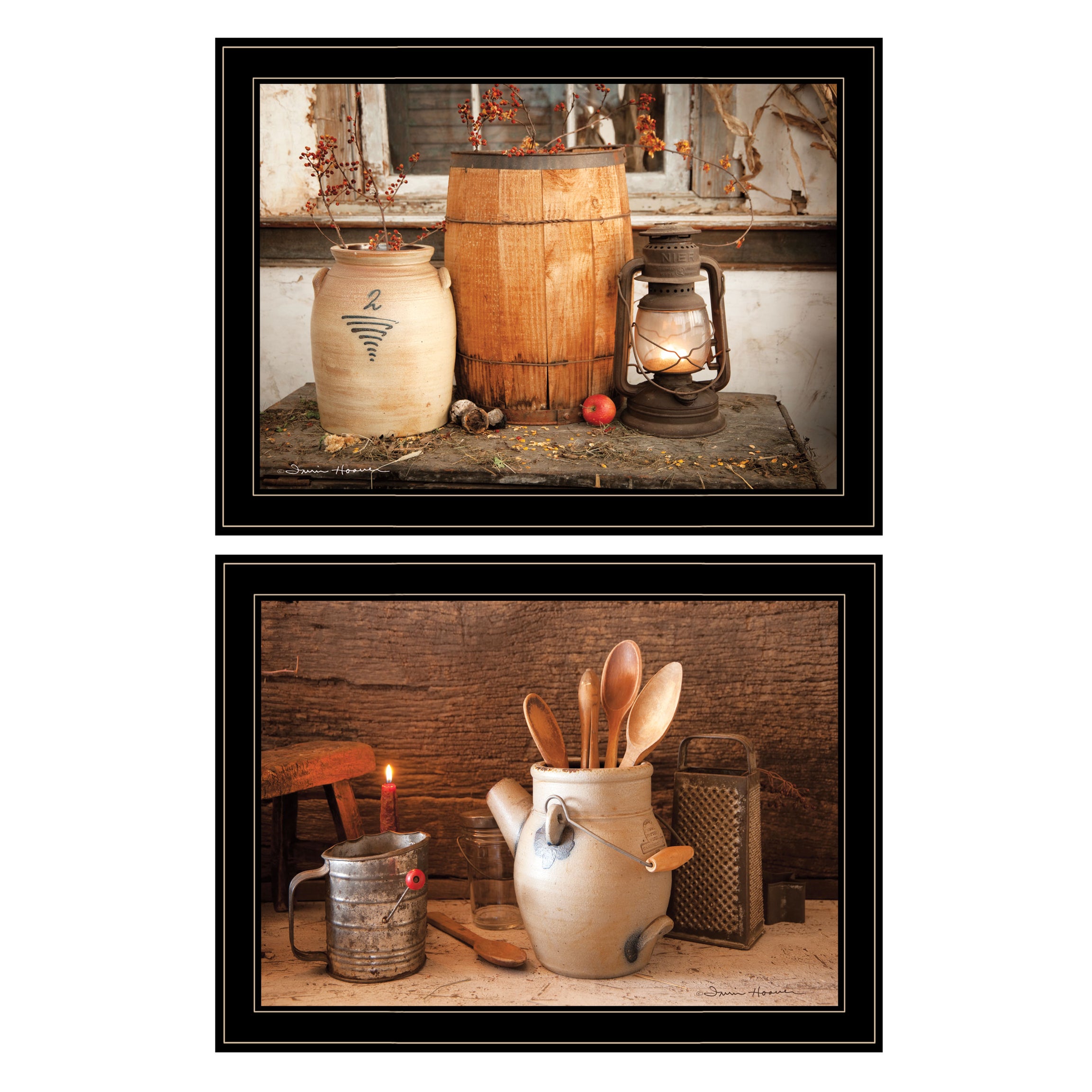 "The Nail Keg" 2-Piece Vignette By Irvin Hoover, Ready to Hang Framed Print, Black Frame--1