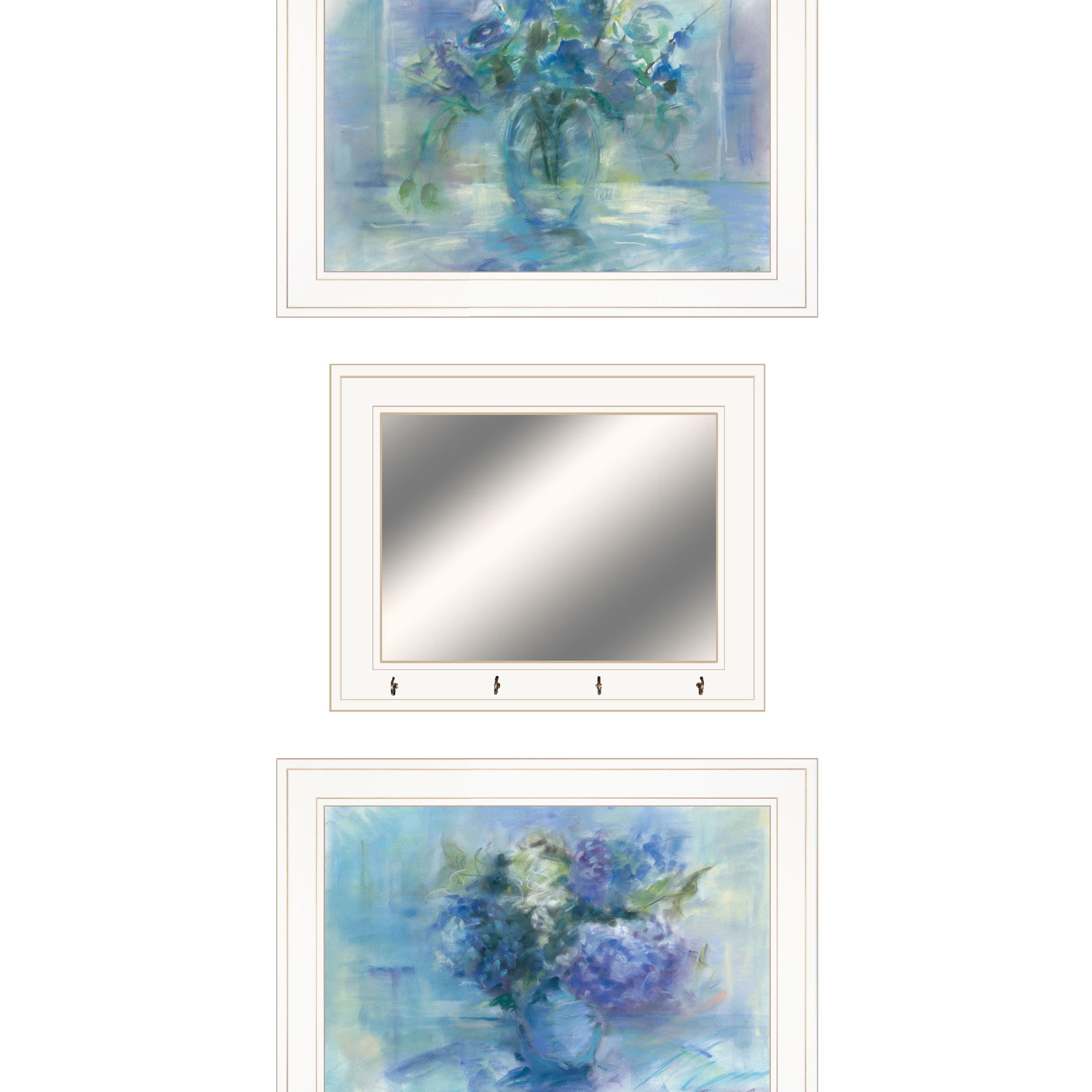 "Bath Relax" 3-Piece Vignette By Tracy Owen-Cullimore, Ready to Hang Framed Print, White Frame--1