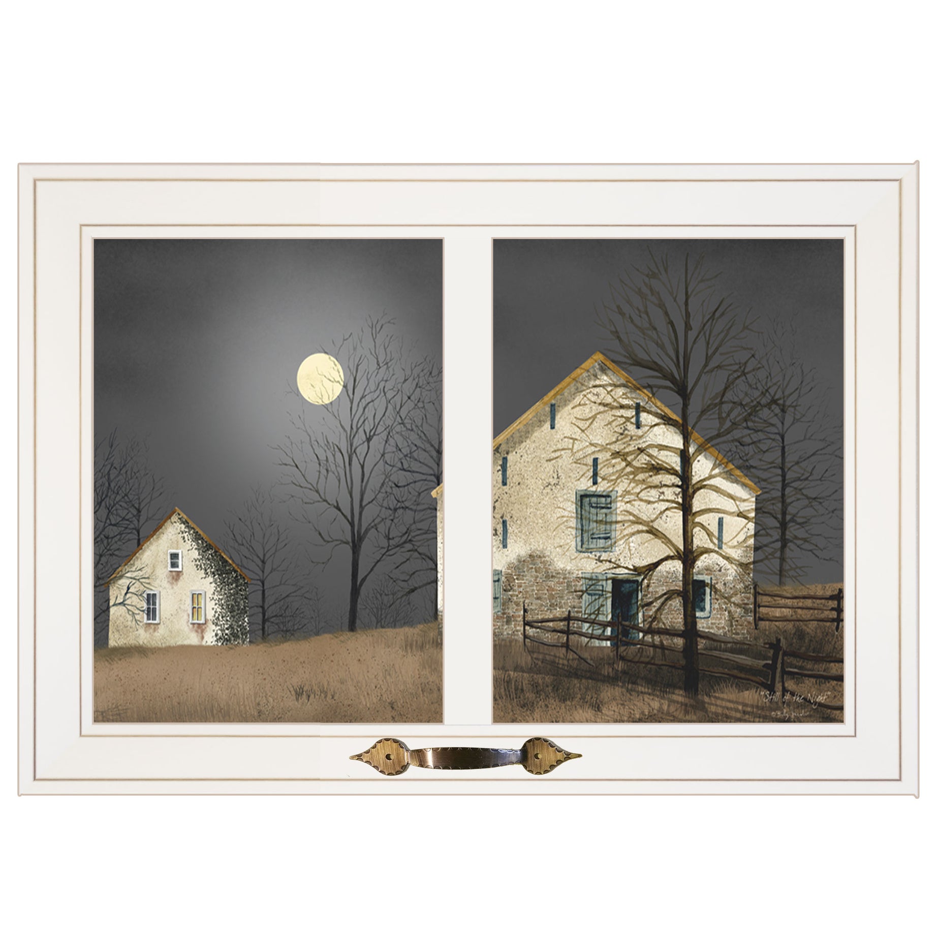 "Still of the Night" by Billy Jacobs, Ready to Hang Framed Print, White Window-Style Frame--1