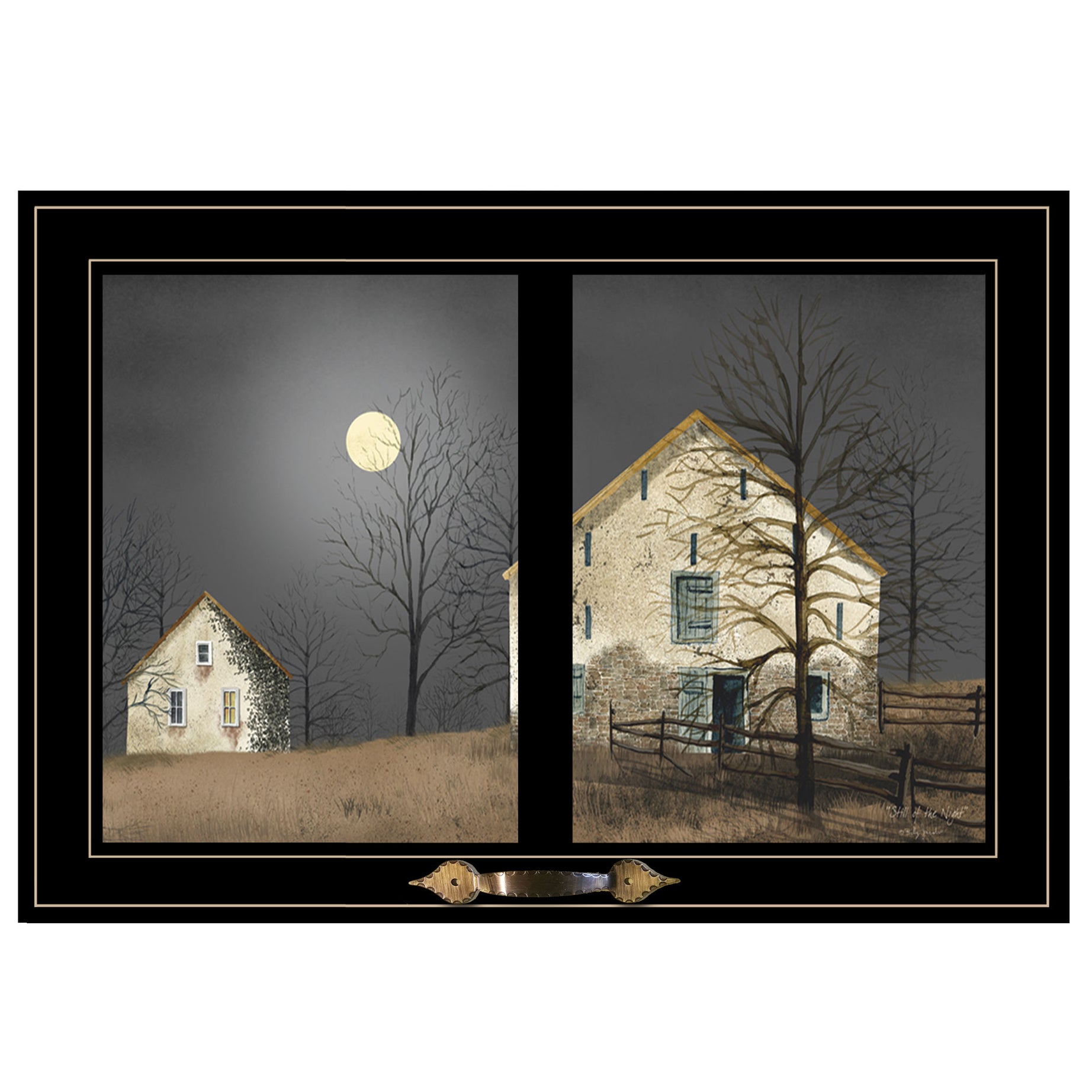 "Still of the Night" by Billy Jacobs, Ready to Hang Framed Print, Black Window-Style Frame--1