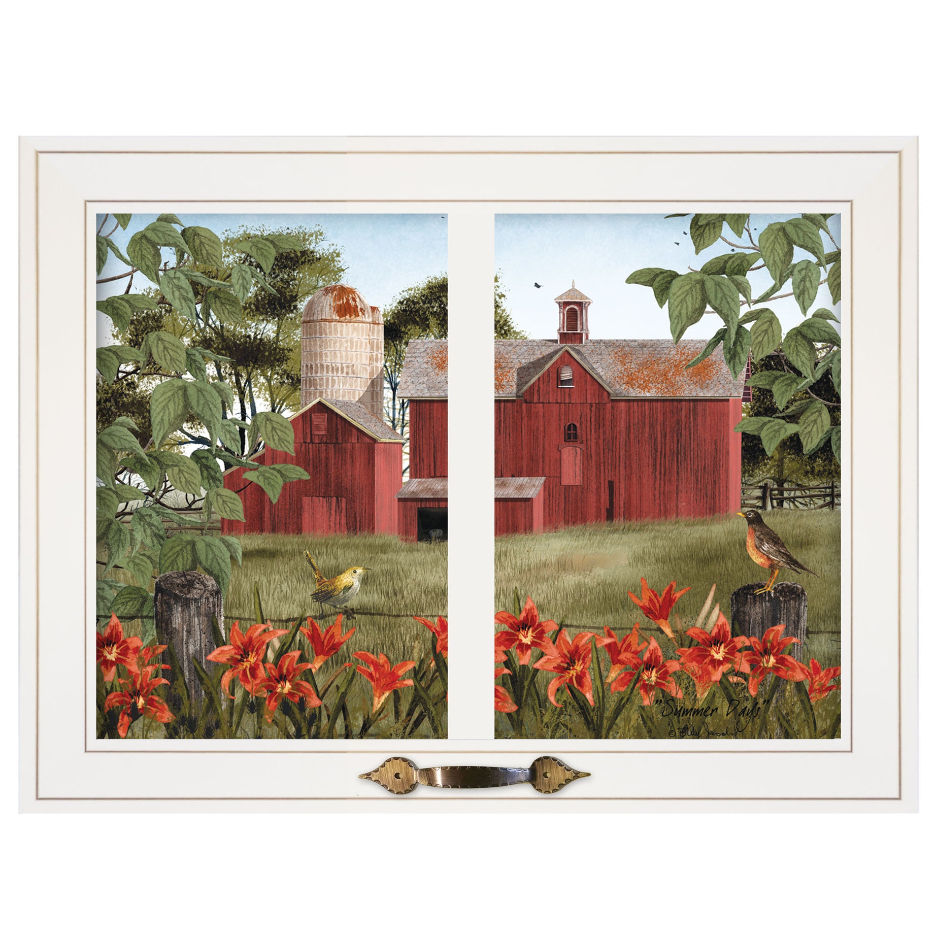 "Summer Days" by Billy Jacobs, Ready to Hang Framed Print, White Window-Style Frame--1