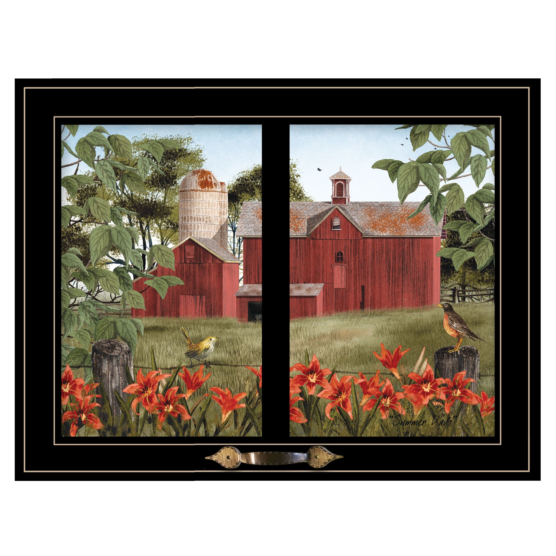 "Summer Days" by Billy Jacobs, Ready to Hang Framed Print, Black Window-Style Frame--1