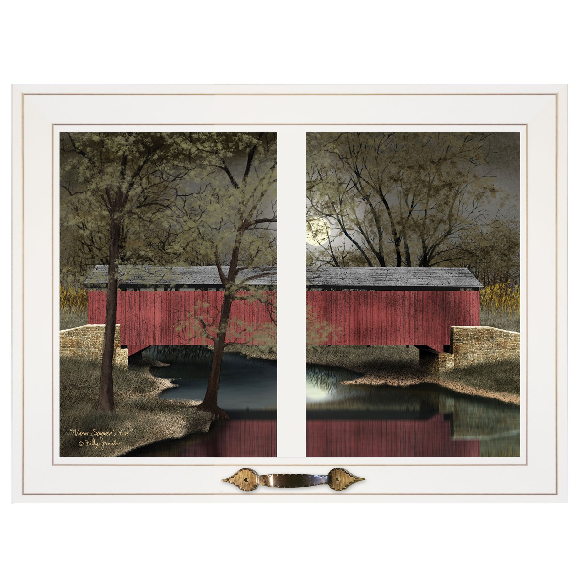 "Warm Summer's Eve" by Billy Jacobs, Ready to Hang Framed Print, White Window-Style Frame--1