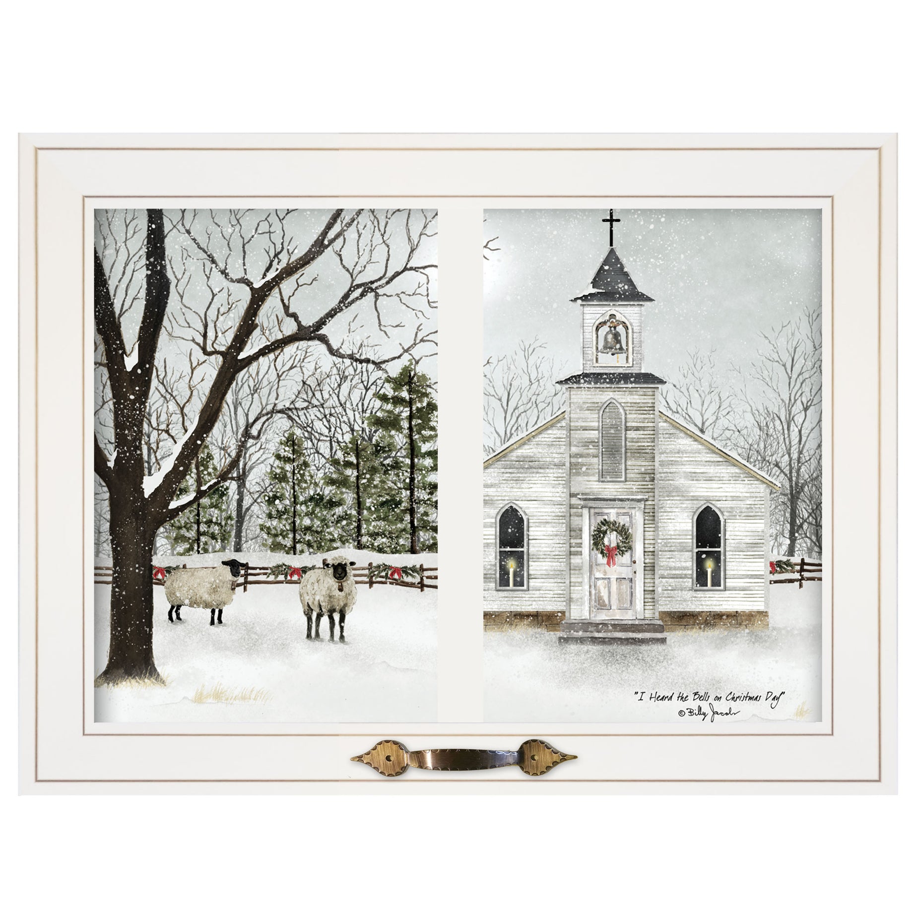 "I Heard the Bells on Christmas Day" by Billy Jacobs, Ready to Hang Framed Print, White Window-Style Frame--1