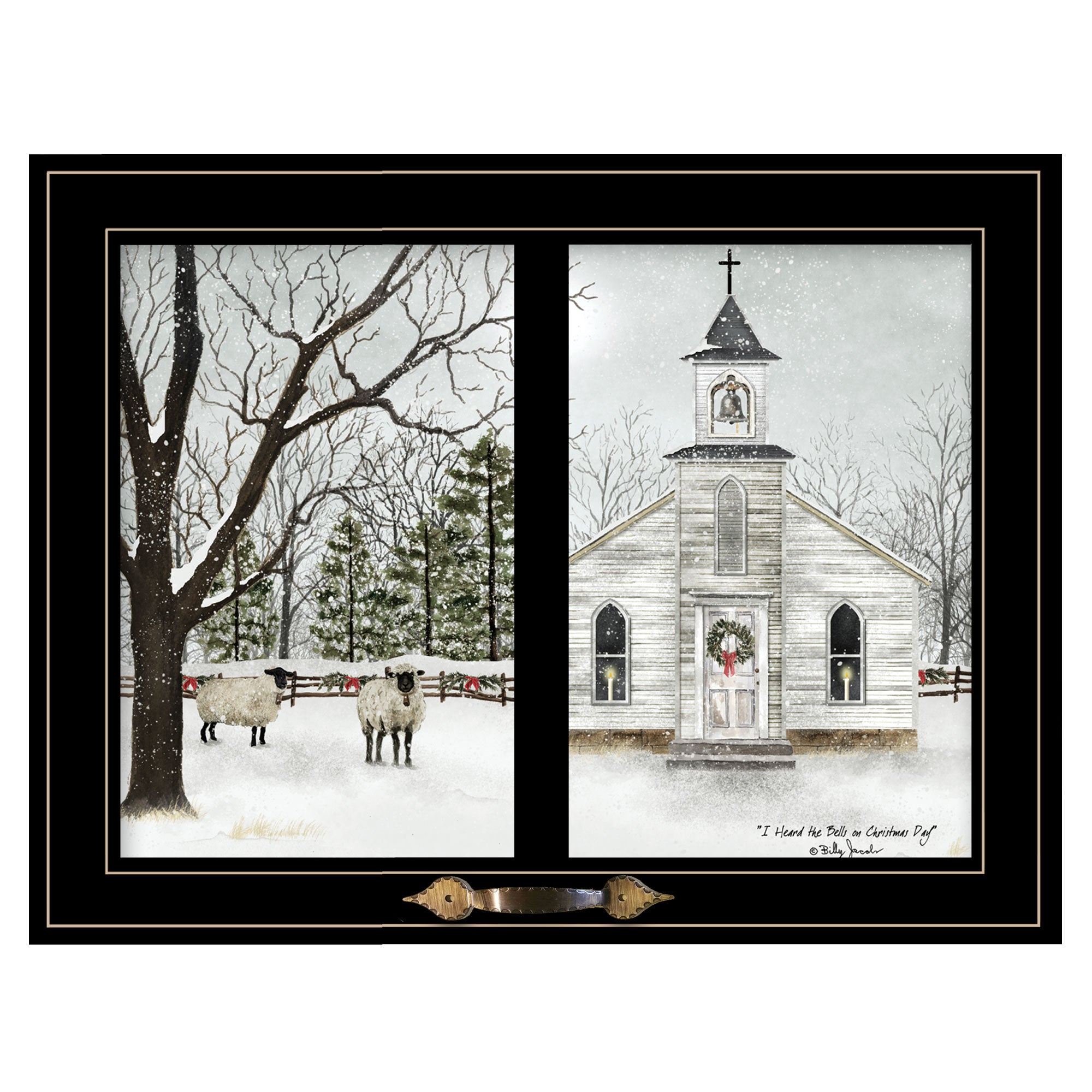 "I Heard the Bells on Christmas Day" by Billy Jacobs, Ready to Hang Framed Print, Black Window-Style Frame--1