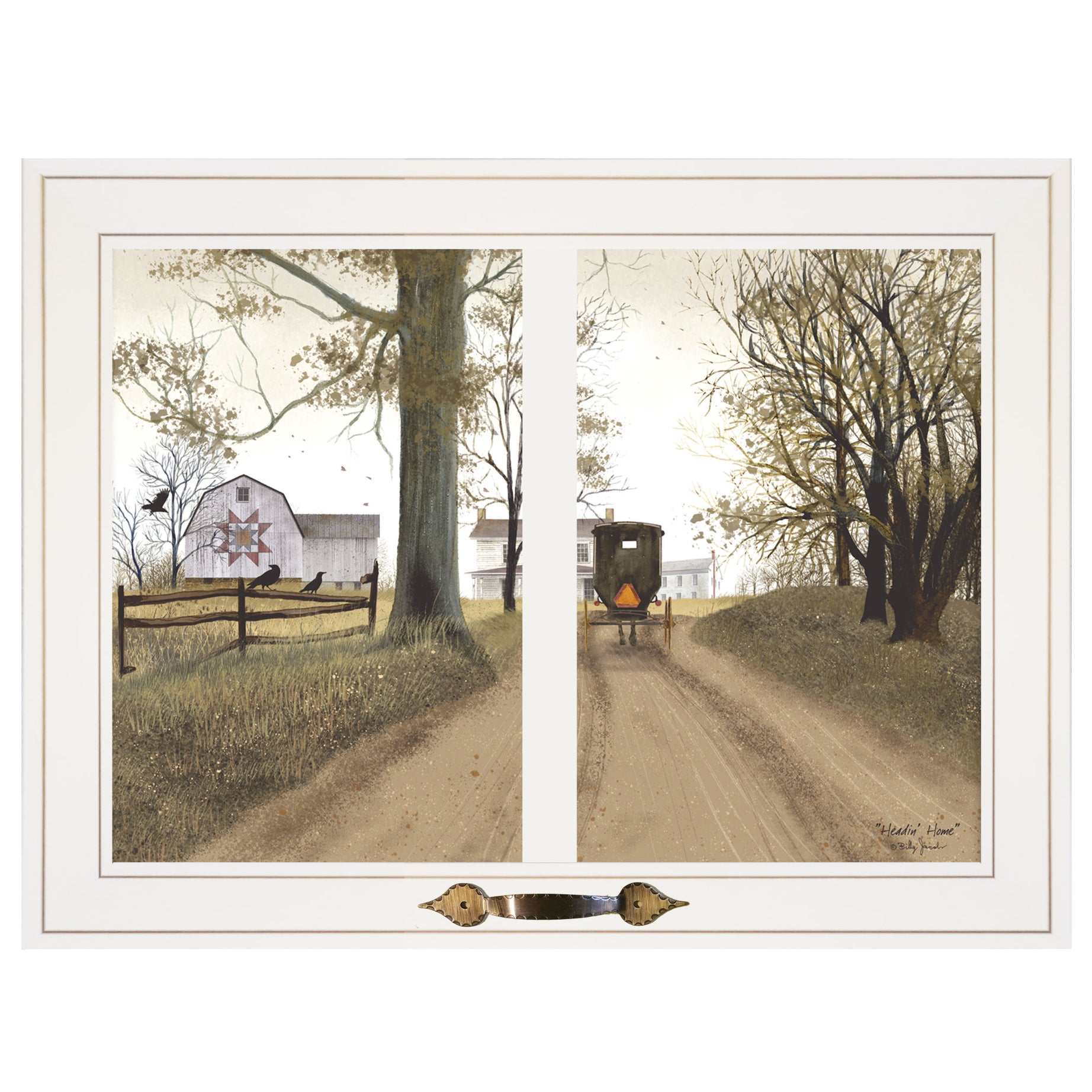 "Heading Home" by Billy Jacobs, Ready to Hang Framed Print, White Window-Style Frame--1